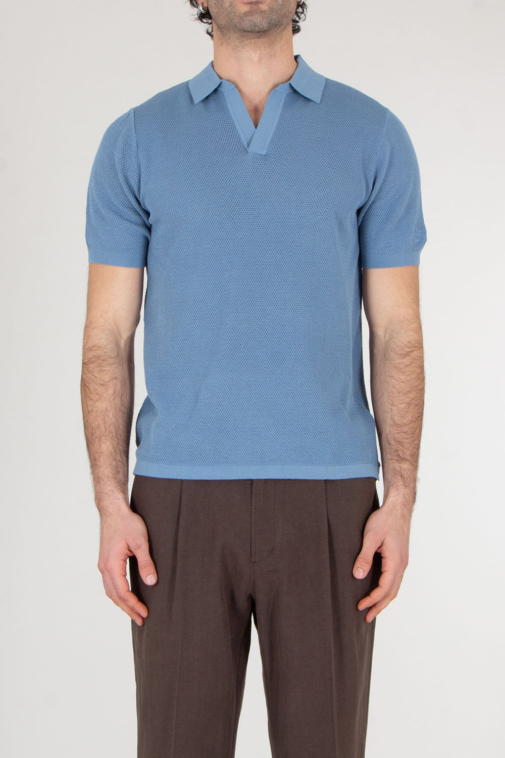 MC 2 SAINT BARTH Regular Fit Mesh High-Twist Cotton Polo Sloan 