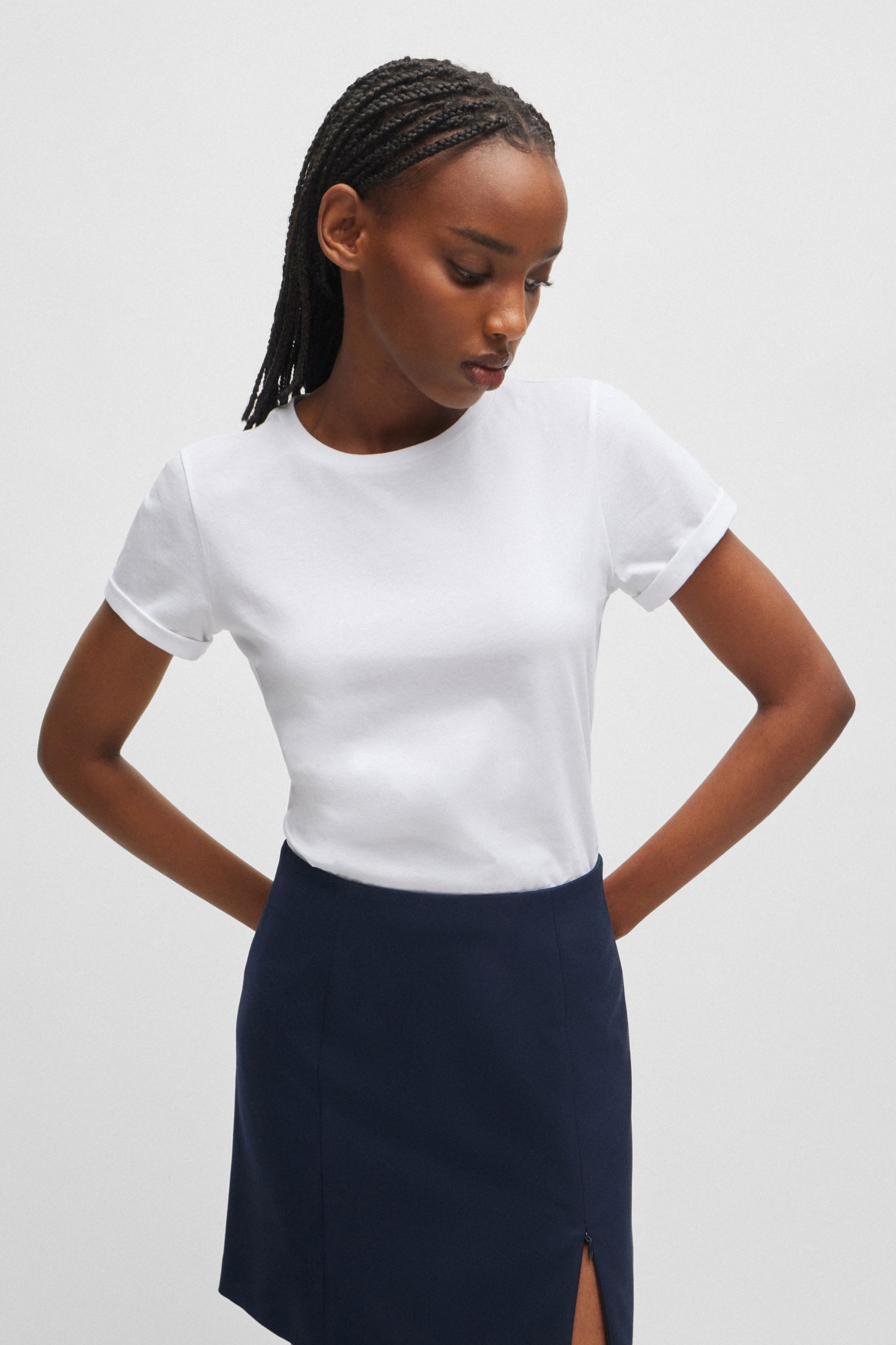 HUGO Slim Fit Cotton Jersey T-Shirt The Plain Tee