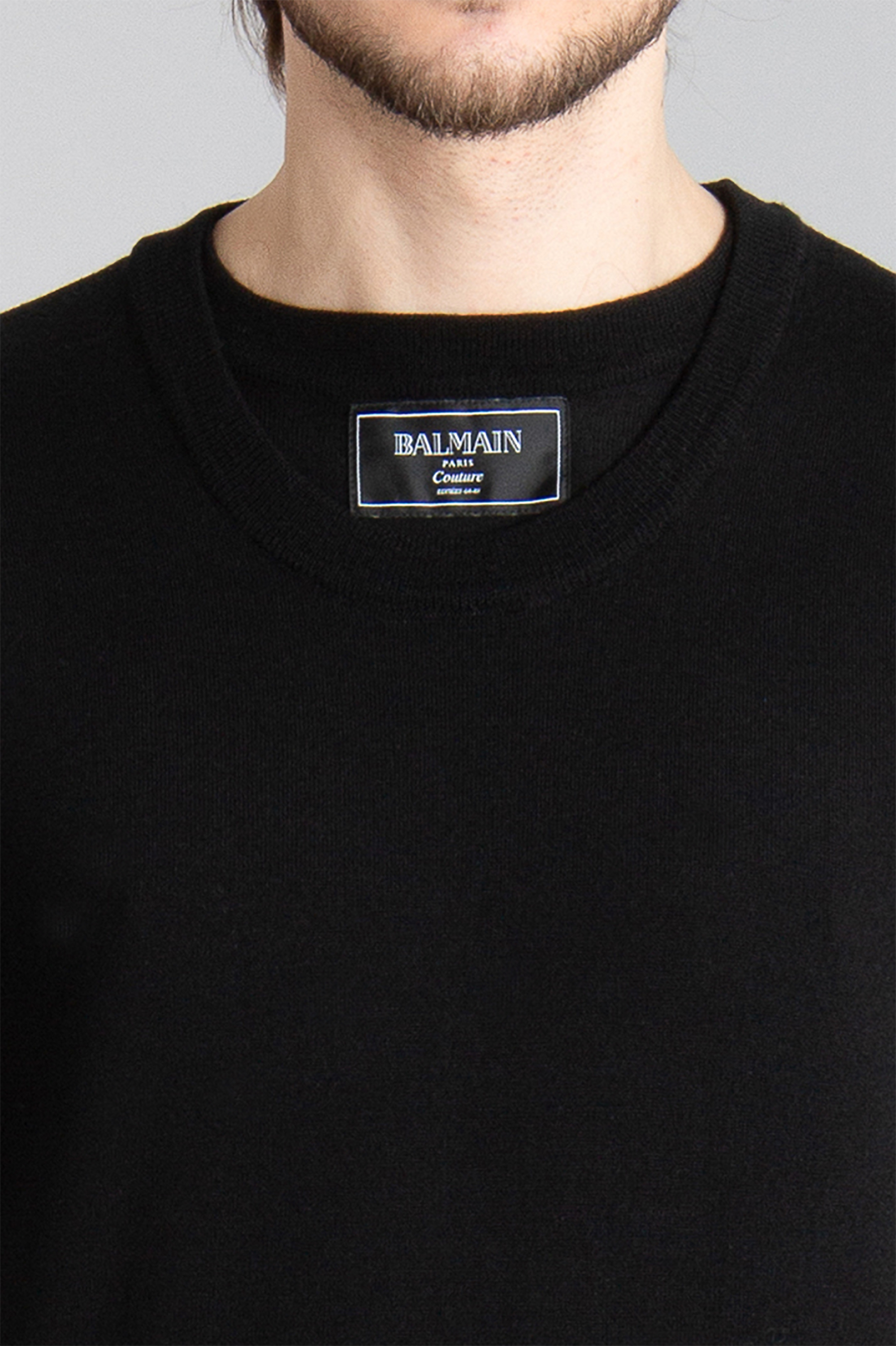 BALMAIN Double Collar Wool Knit T-Shirt BALMAIN Double Collar Wool Knit T-Shirt