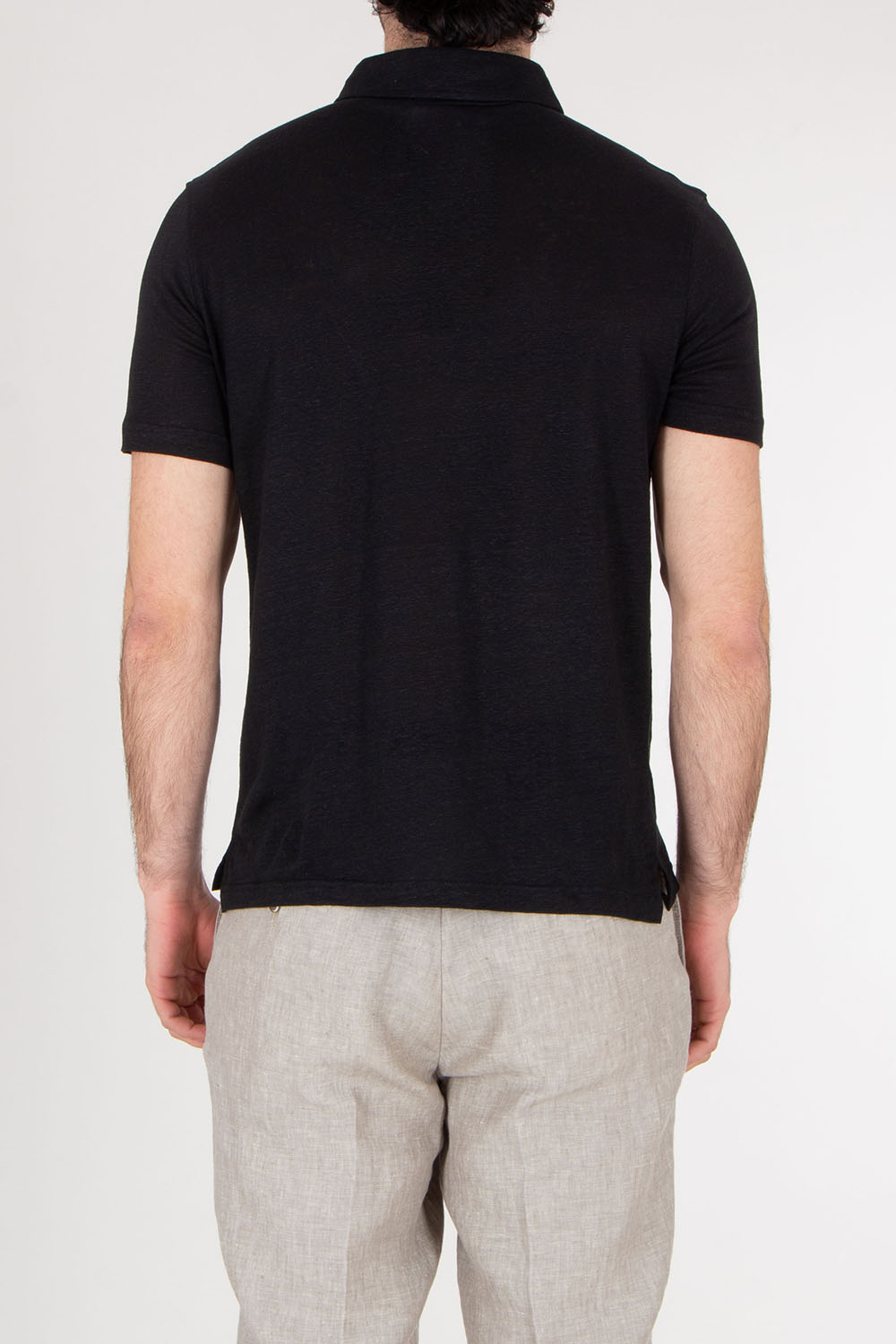 AURÉLIEN Slim Fit Linen Polo Shirt