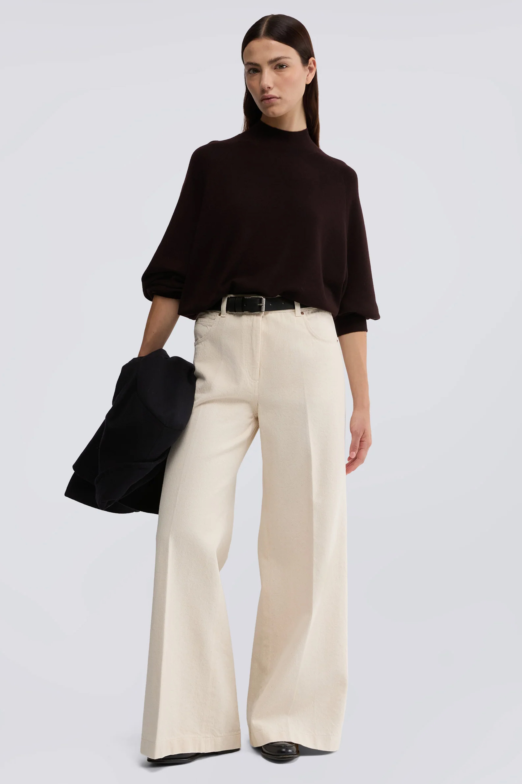 Hosen, Bluse, Umhang, Leinen, Person