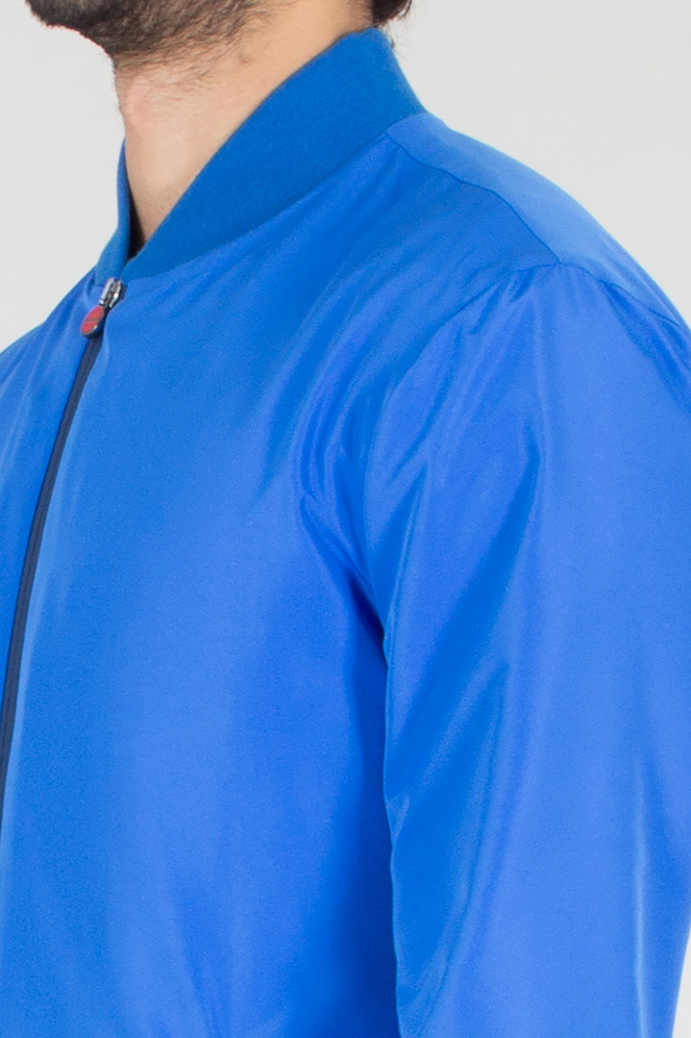KITON Regular Fit Technical Fabric Bomber Jacket