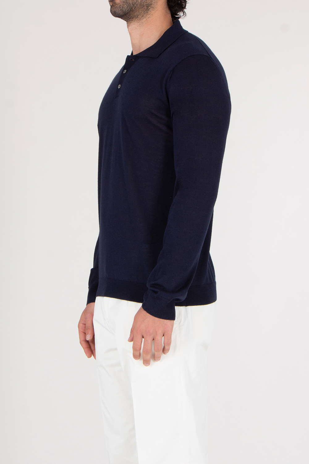 ROBERTO COLLINA Knitted Cashmere Silk Polo Shirt