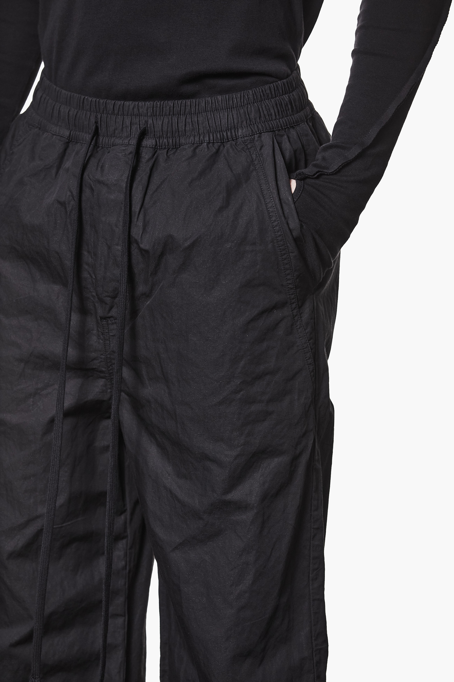 THOM KROM Wide Leg Metallised Cotton Blend Pants Bekleidung, Hosen, Kurze Hosen, Mantel