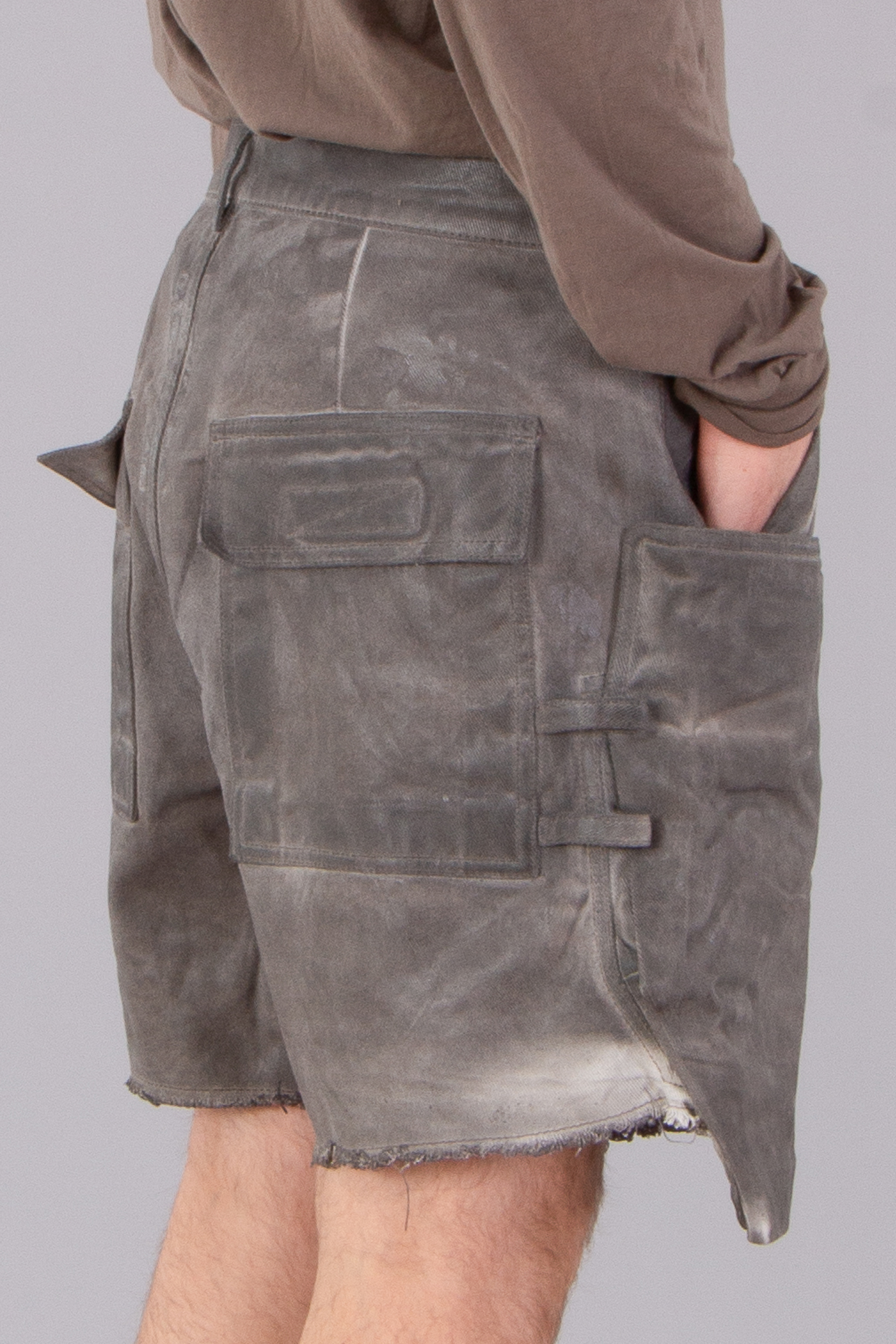 RICK OWENS DRKSHDW Foil Denim Stefan Cargo Shorts RICK OWENS DRKSHDW Foil Denim Stefan Cargo Shorts