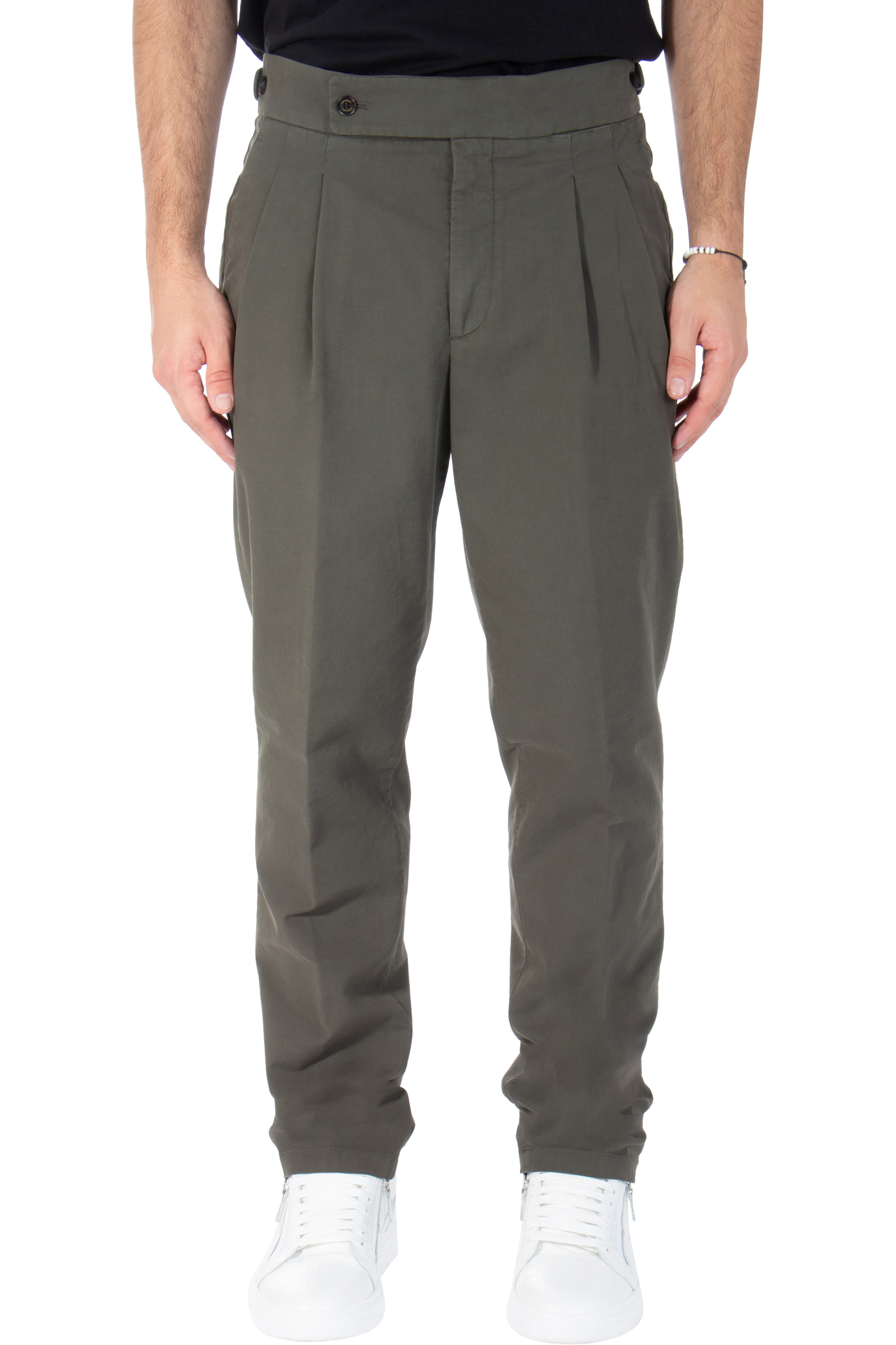 COLOMBO Pleated Cotton Stretch Pants Robert
