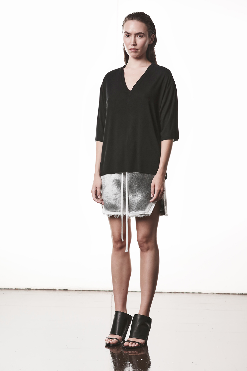 Rock, Person, Minirock, Bluse, Sandale