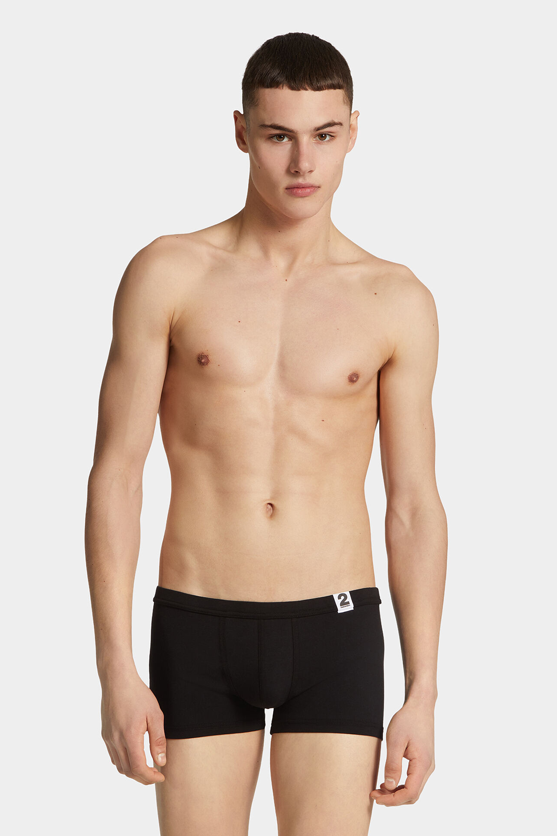 DSQUARED2 Slim Fit Logo Label Cotton Stretch Jersey Trunks Bekleidung, Unterwäsche, Person, Kurze Hose, Badehose