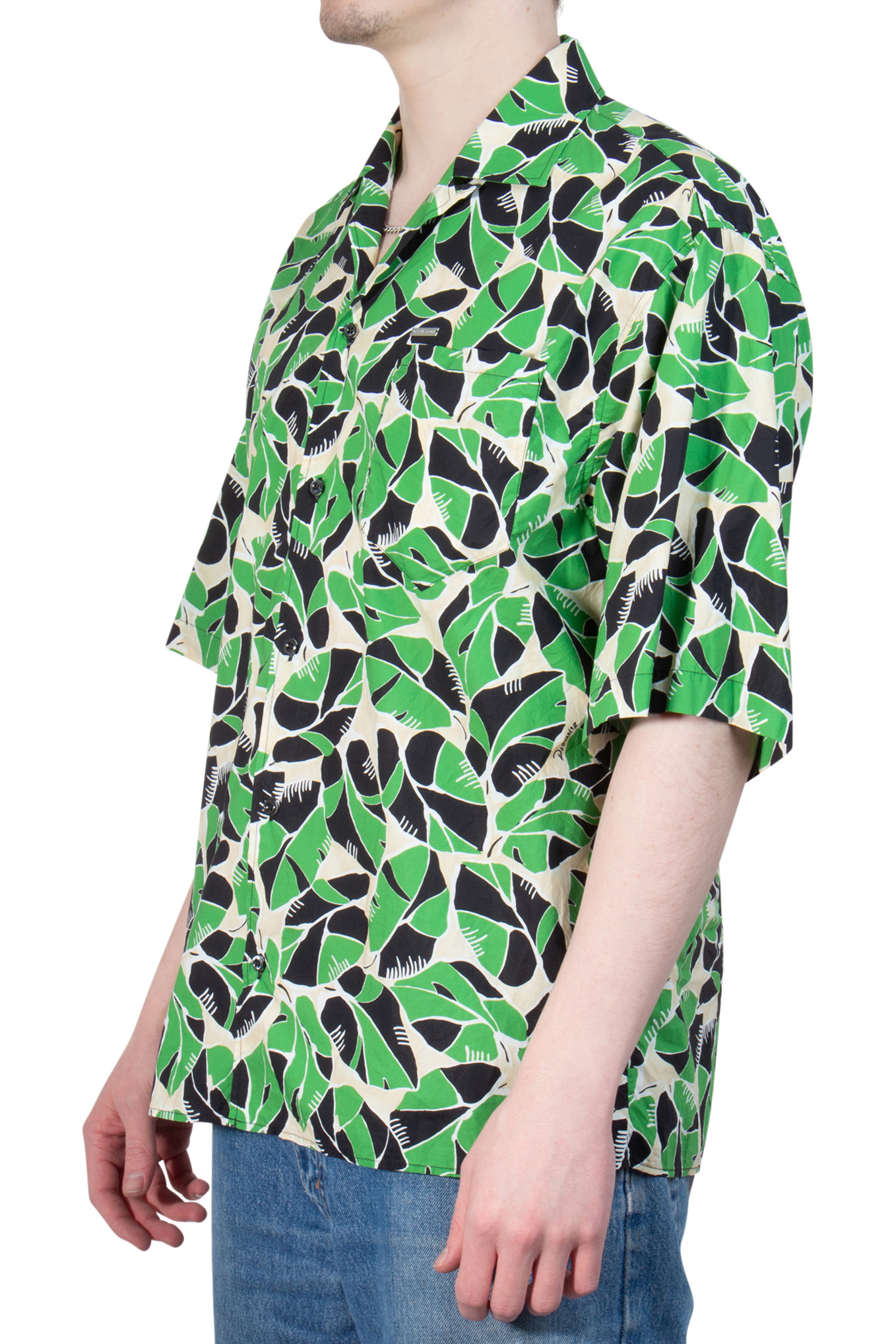DSQUARED2 Printed Cotton Bowling Dropped Shirt DSQUARED2 Printed Cotton Bowling Dropped Shirt