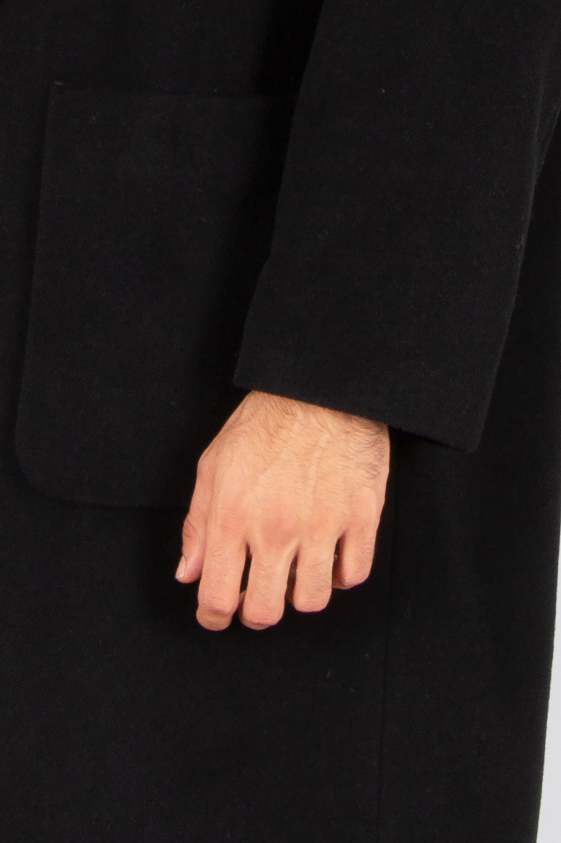 HUGO Regular Fit Super Black Recycled Wool Blend Coat Mazoro Hand, Person, Finger, Langer Ärmel, Mann
