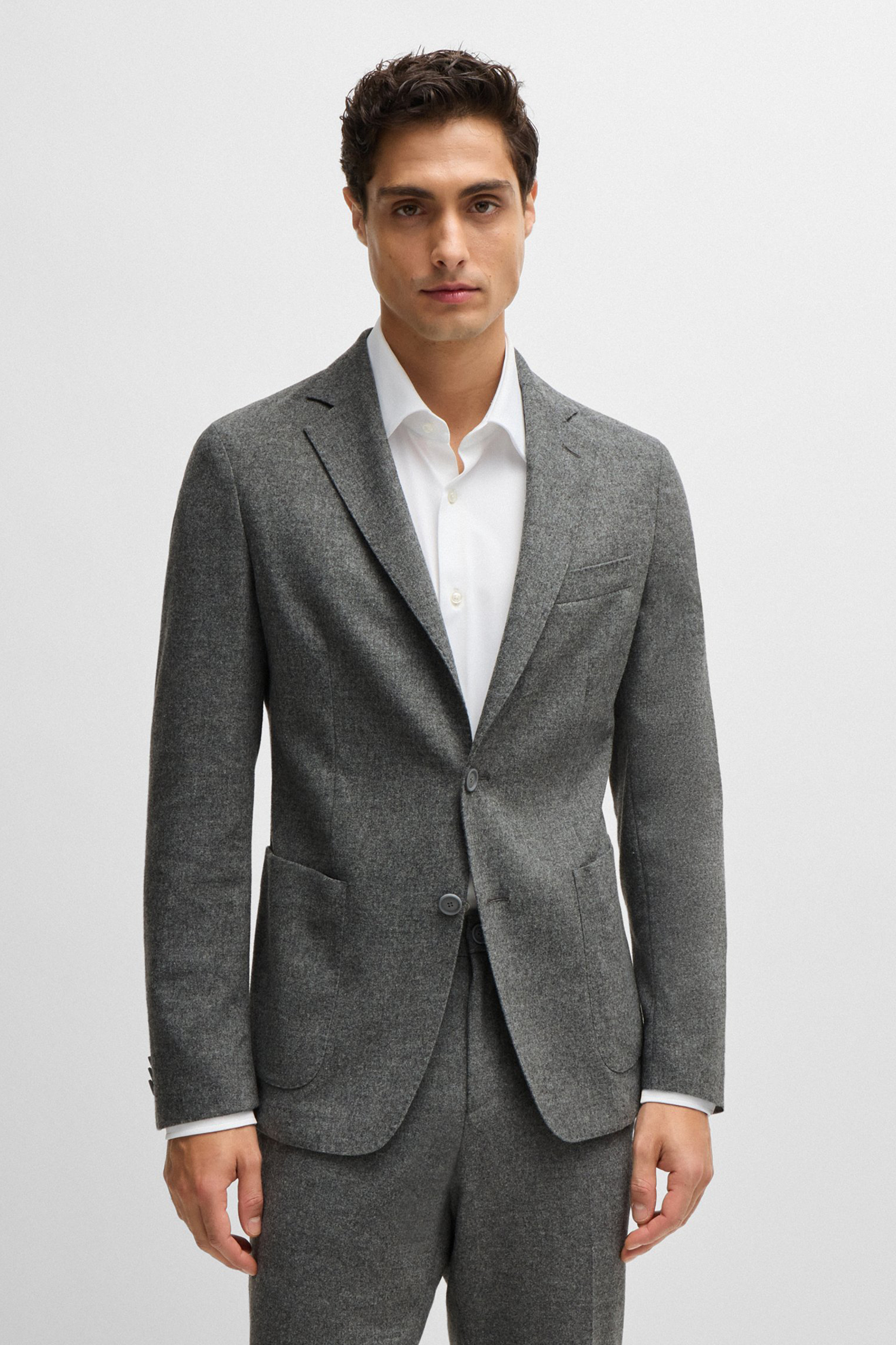 BOSS Slim Fit Wool Stretch Tech Flannel Jacket P-Hanry BOSS Slim Fit Wool Stretch Tech Flannel Jacket P-Hanry