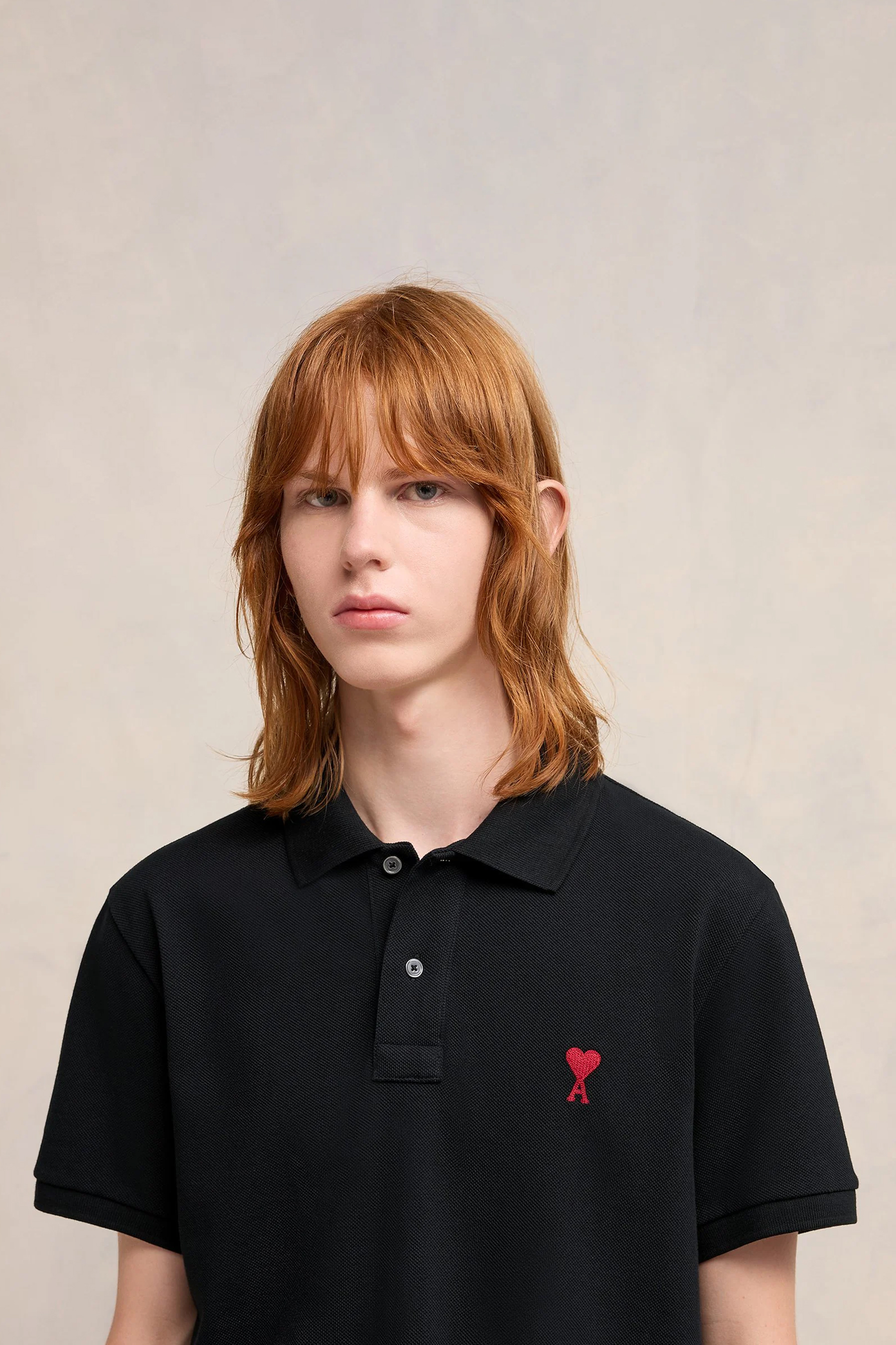 AMI PARIS Classic Fit Ami De Coeur Organic Cotton Piqué Polo Shirt AMI PARIS Classic Fit Ami De Coeur Organic Cotton Piqué Polo Shirt