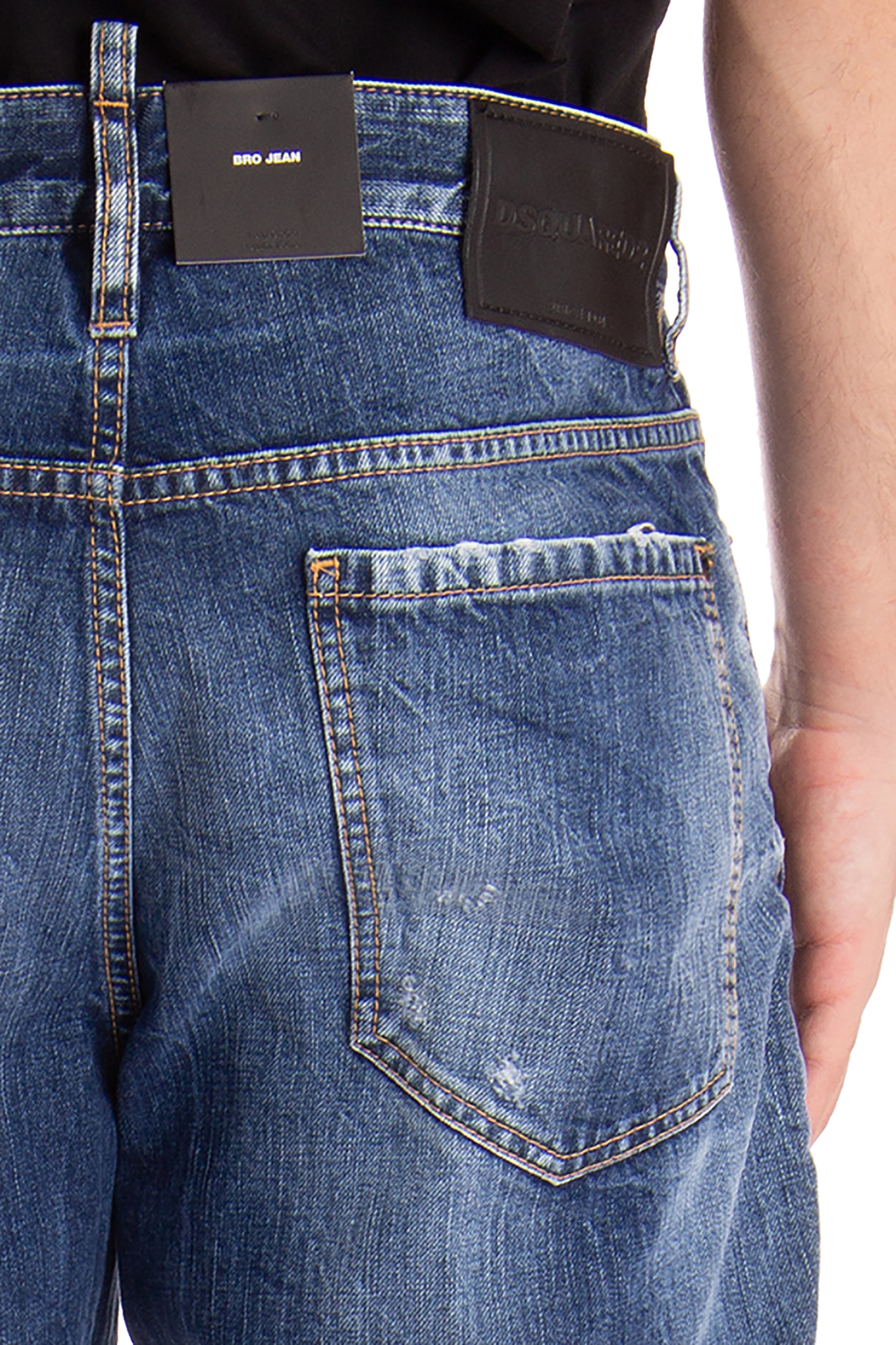 DSQUARED2 Dark Ripped Wash Bro Jeans DSQUARED2 Dark Ripped Wash Bro Jeans