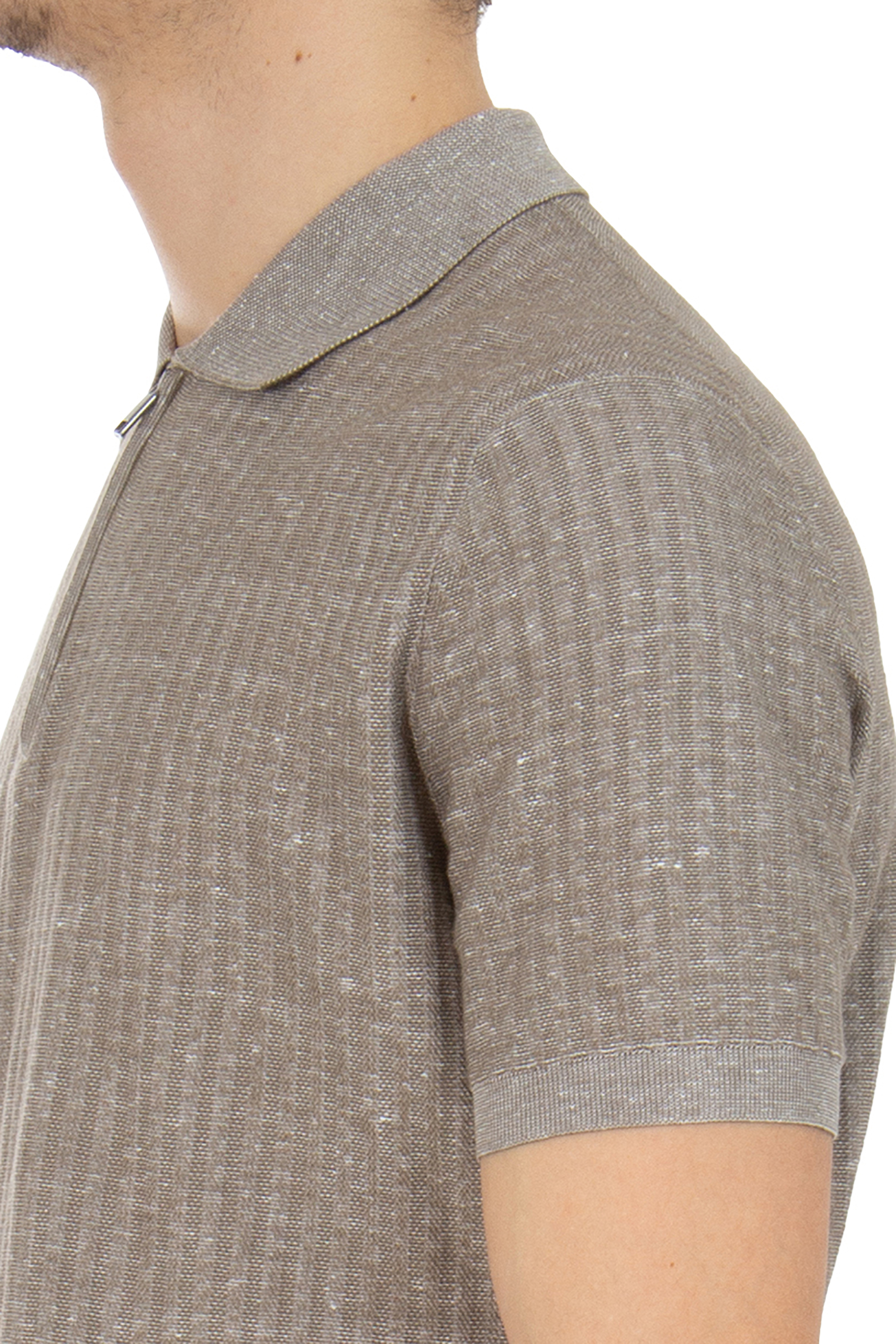 BRIONI Regular Fit Cotton-Linen-Silk-Cashmere Blend Knit Polo BRIONI Regular Fit Cotton-Linen-Silk-Cashmere Blend Knit Polo