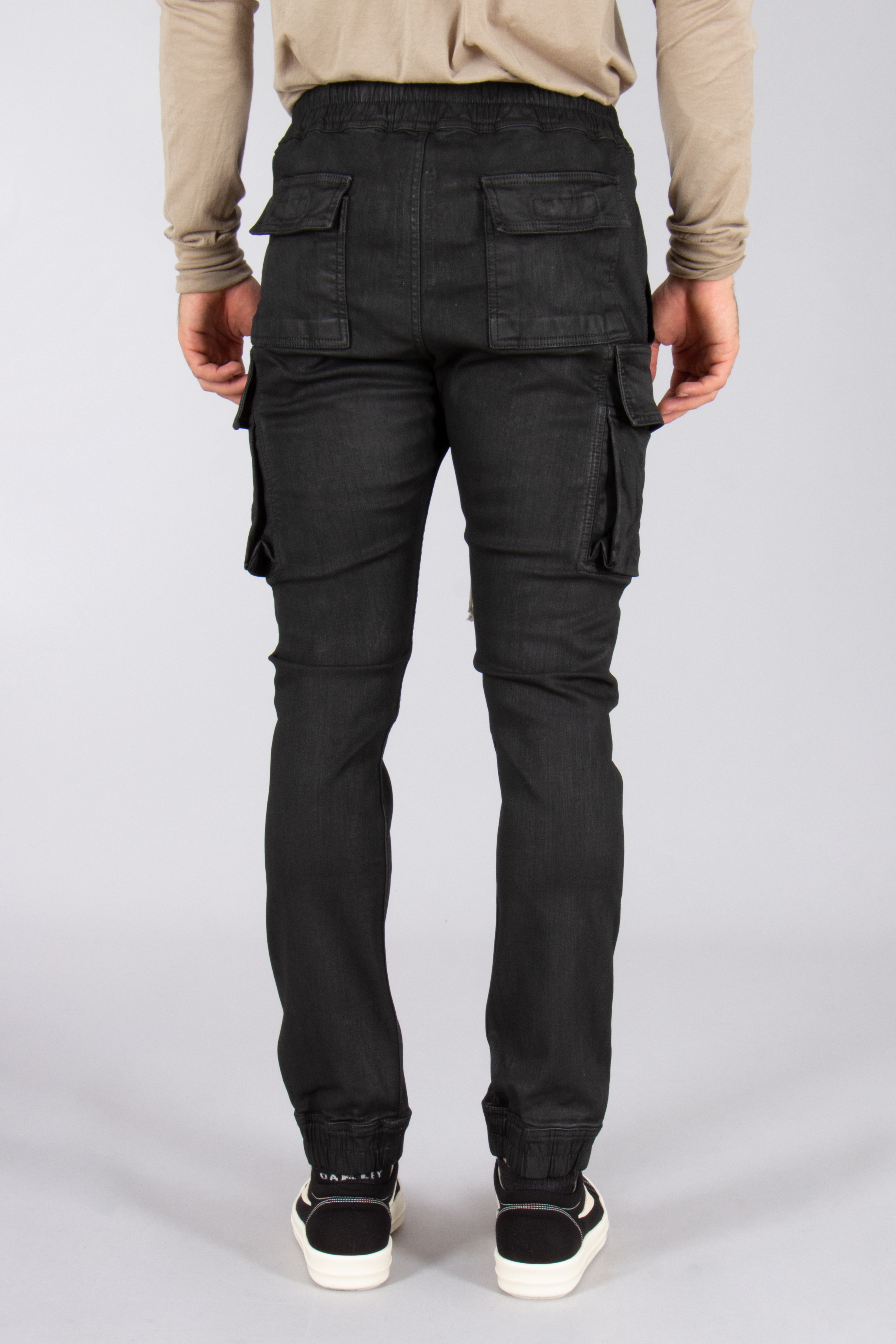 RICK OWENS DRKSHDW Mastodon Cut Wax Cotton Stretch Denim Pants Hosen, Jeans, Erwachsener, Mann, Person
