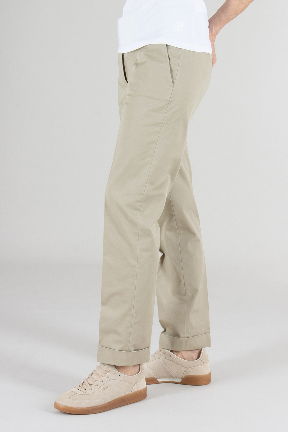 ASPESI Slim Fit Stretch Cotton Twill Trousers 