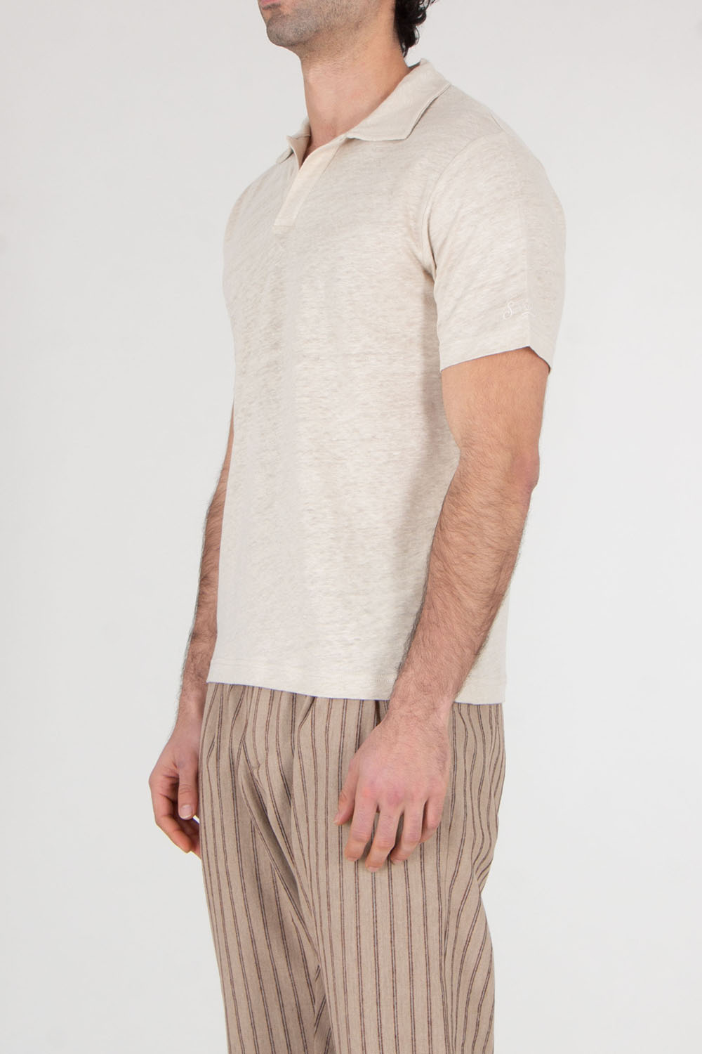 MC 2 SAINT BARTH Linen Jersey Polo Shirt Fraser