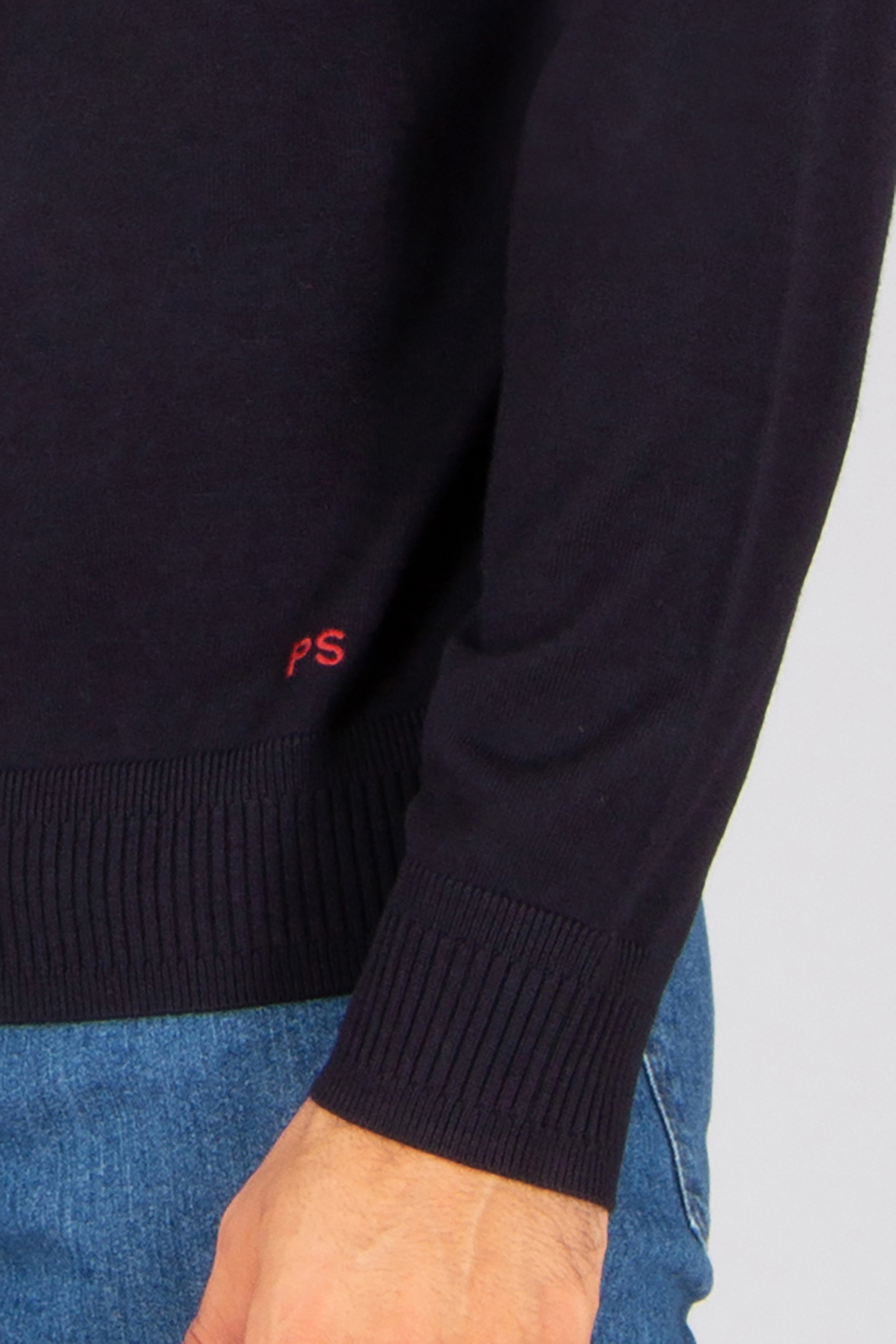 PAUL SMITH Regular Fit Wool Half Zip Sweater Bekleidung, Langarm, Ärmel, Strickwaren, Pullover