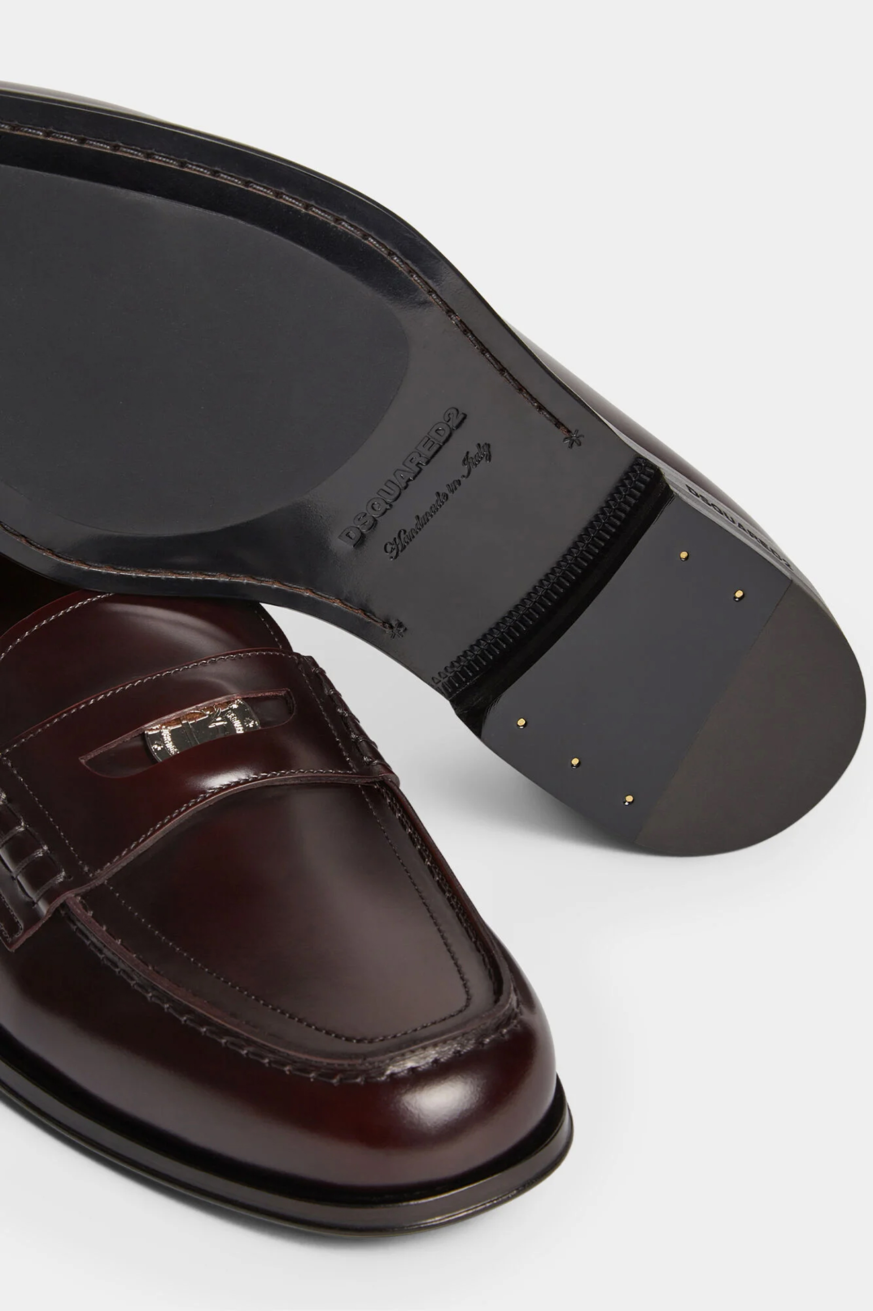 DSQUARED2 Brushed Leather Penny Loafers Neoclassic Bekleidung, Schuhwerk, Schuh