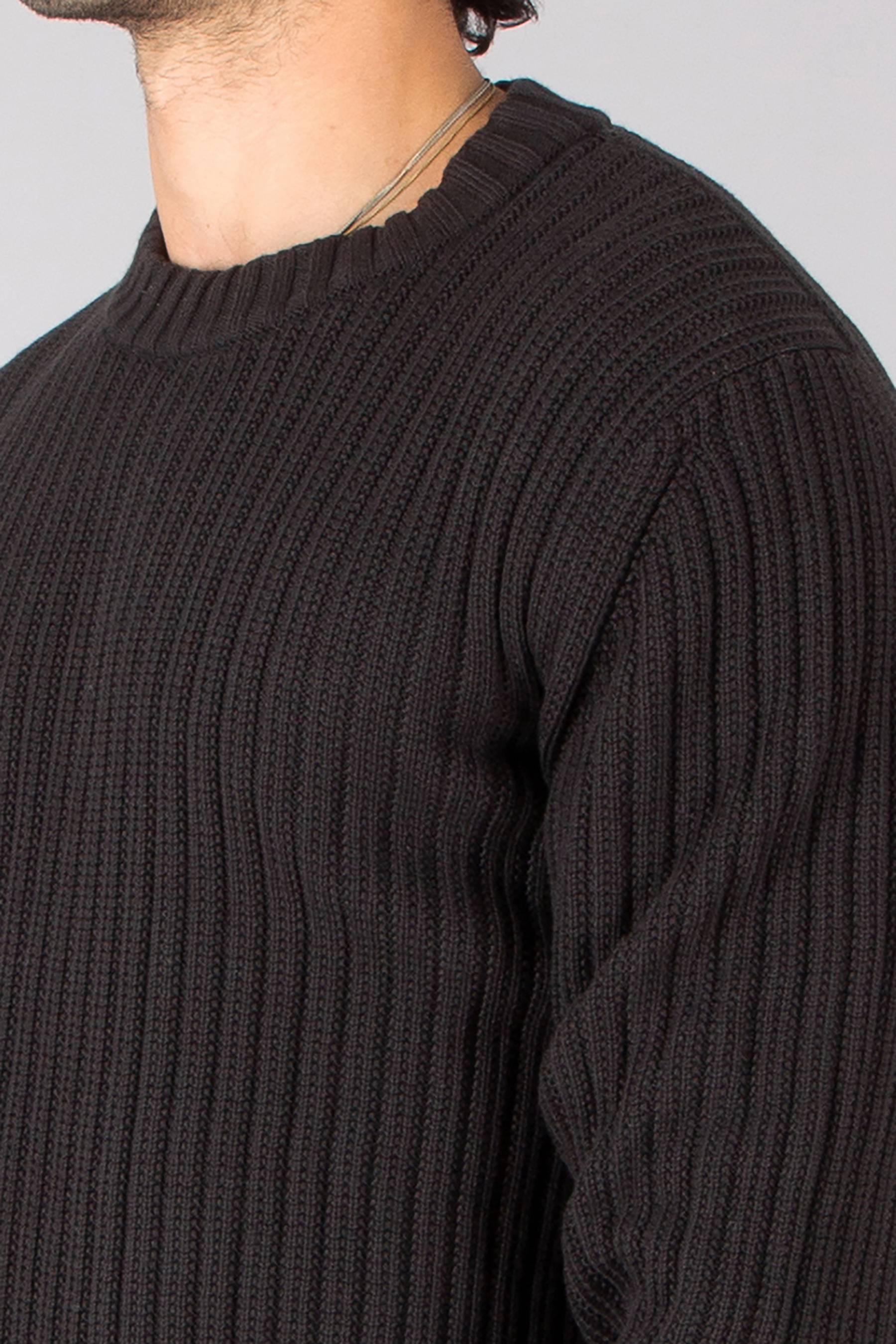 HUGO Regular Fit Ribbed Cotton Crew Neck Sweater Scribben Bekleidung, Strickwaren, Pullover