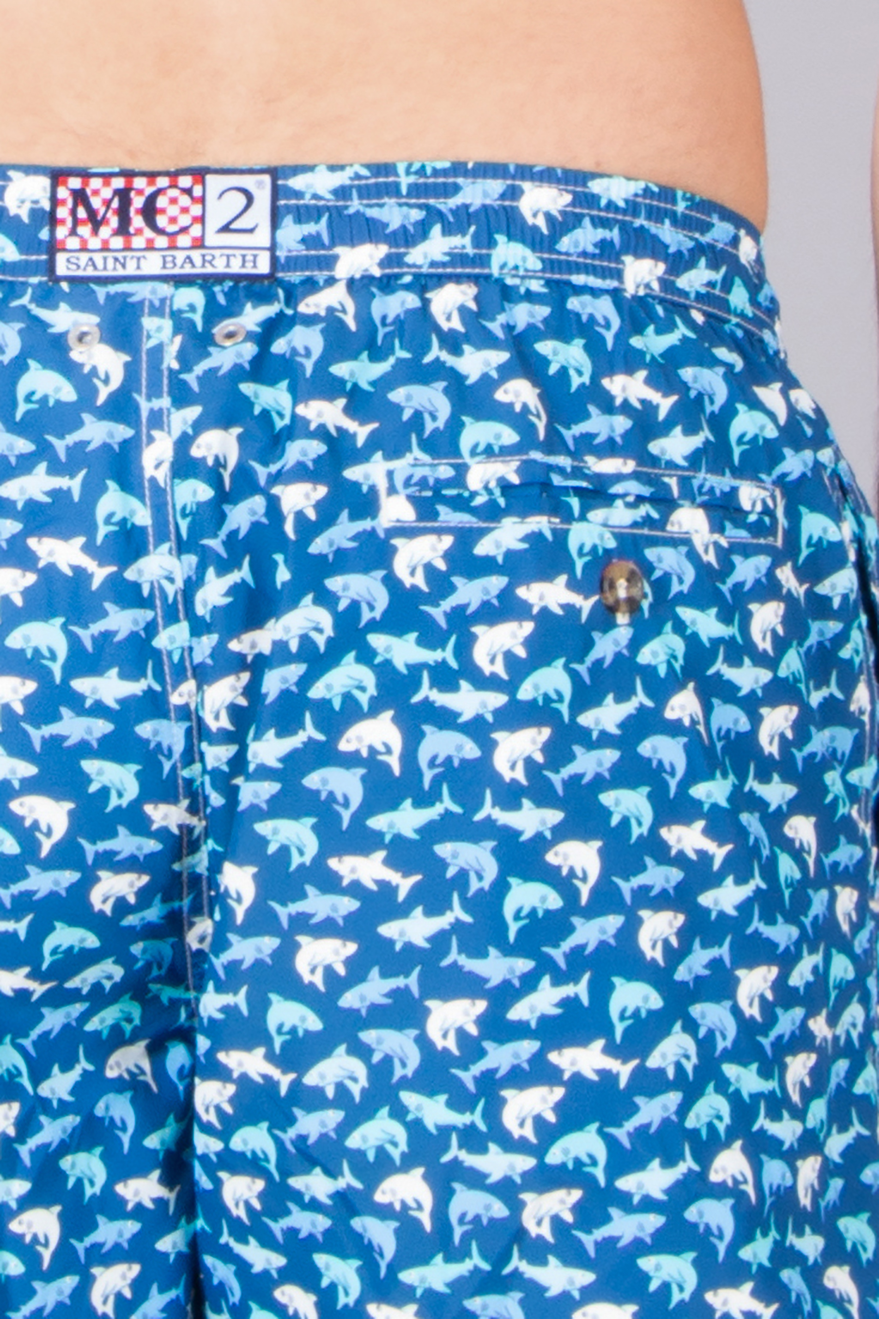 MC 2 SAINT BARTH Shark Trouble Swim Shorts Lighting Micro Fantasy Bekleidung, Kurze Hosen, Person