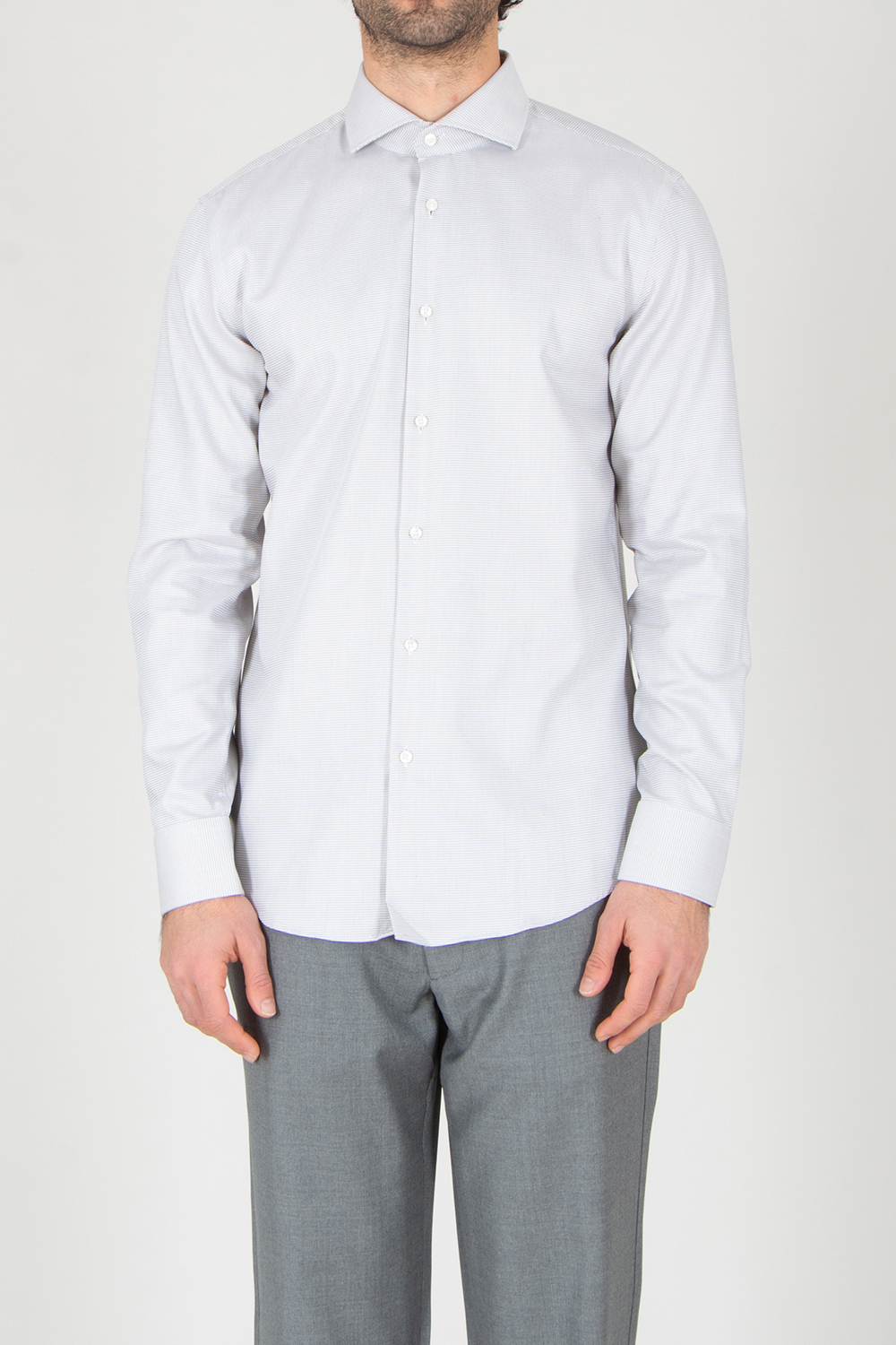 BOSS Slim Fit Micro Pattern Cotton Shirt H-Hank