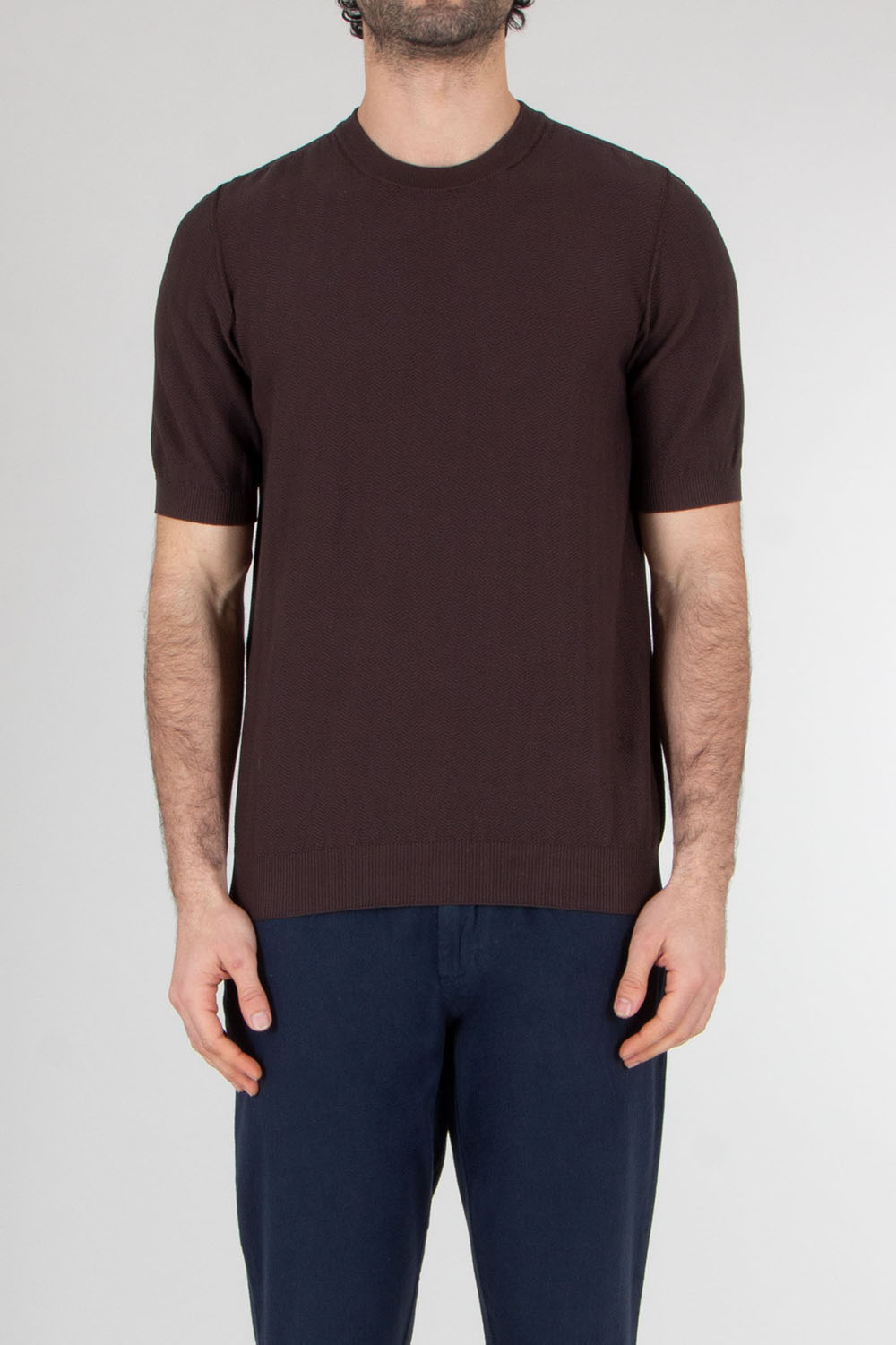 AROVESCIO Regular Fit Cotton Knit T-Shirt