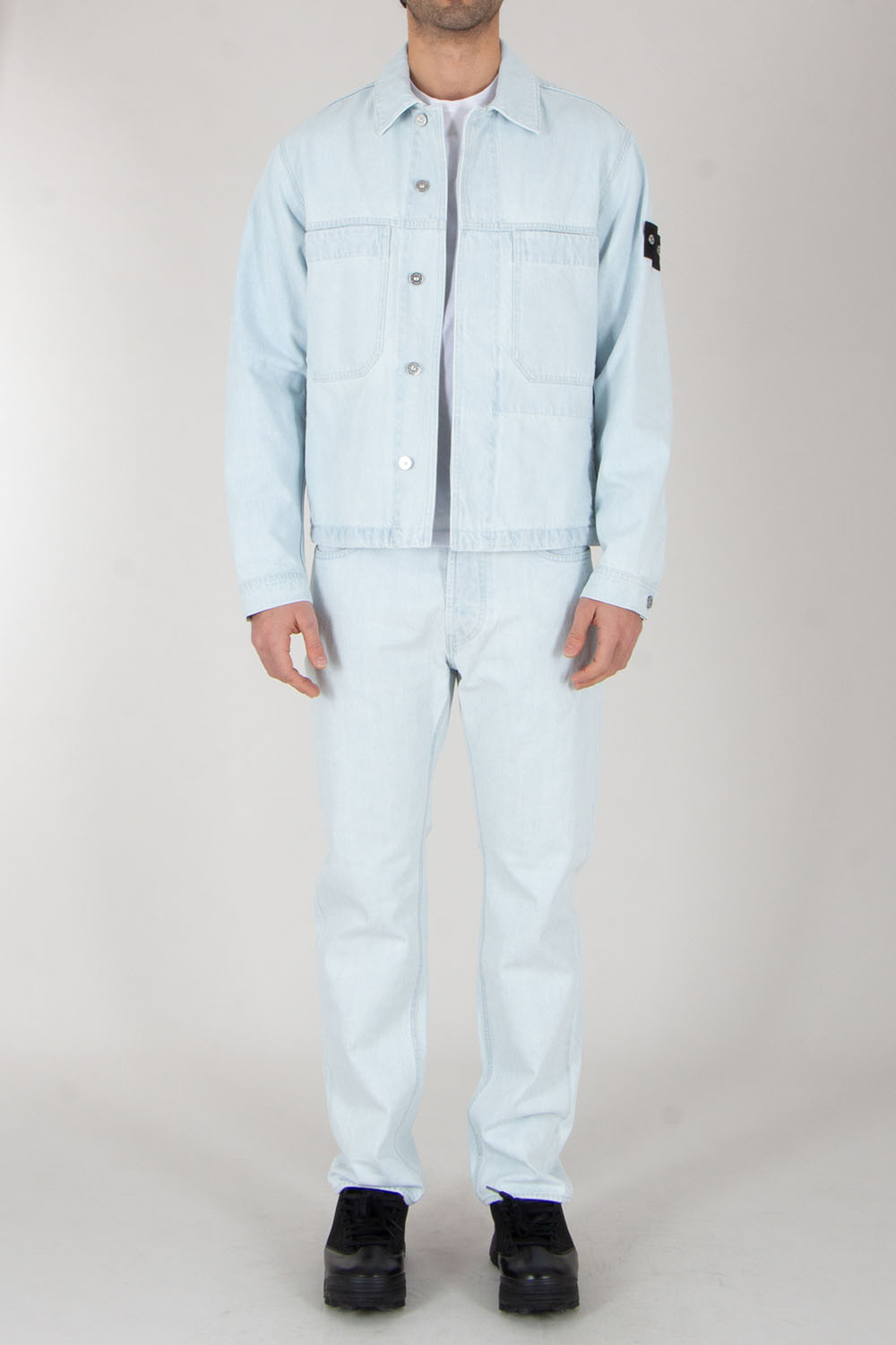 STONE ISLAND Regular Straight Fit Ultra Bleach Organic Cotton Denim Jeans