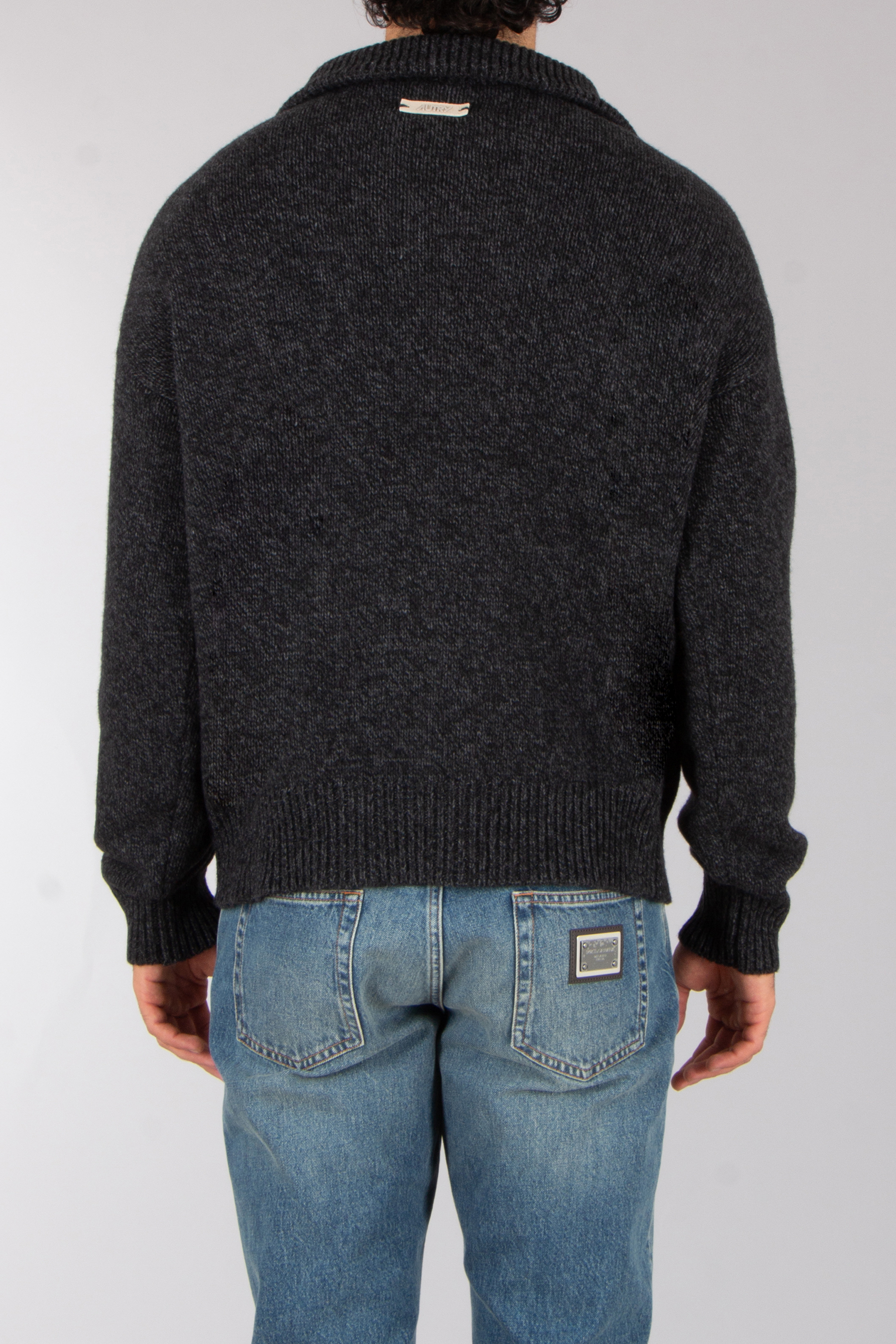 AUTRY Regular Fit Recycled Wool Blend Quarter-Zip Sweater Bekleidung, Strickwaren, Pullover, Hosen, Jeans