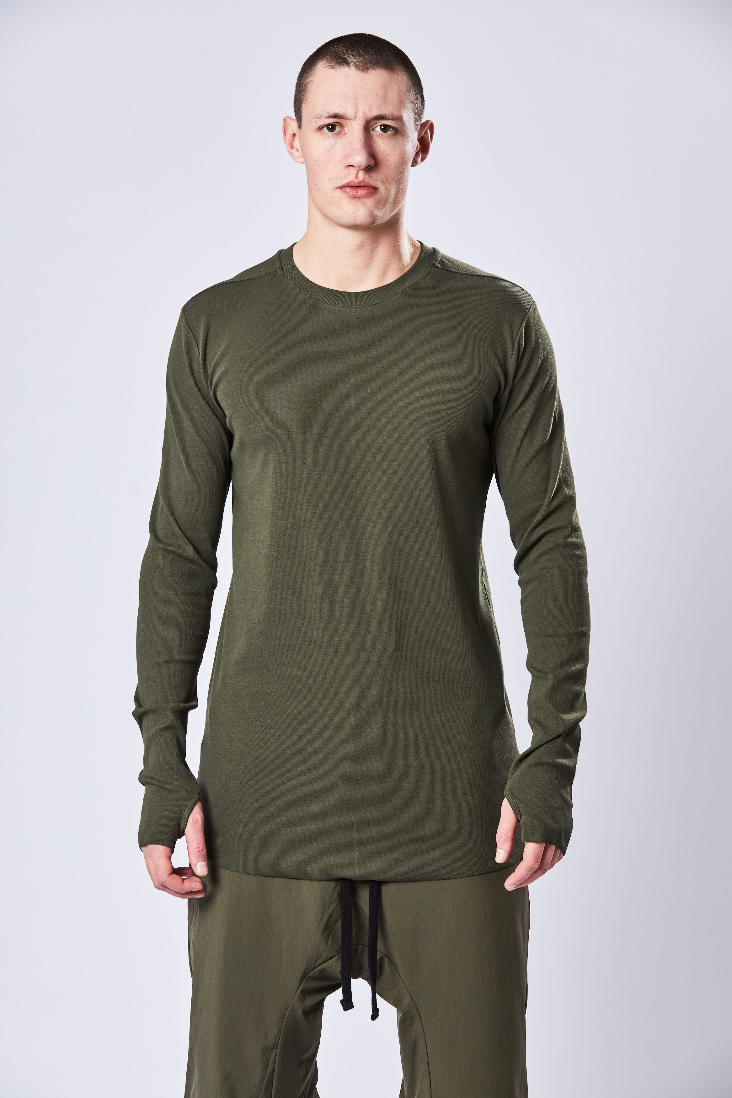 THOM KROM Ribbed Modal Stretch Long Sleeve T-Shirt THOM KROM Ribbed Modal Stretch Long Sleeve T-Shirt