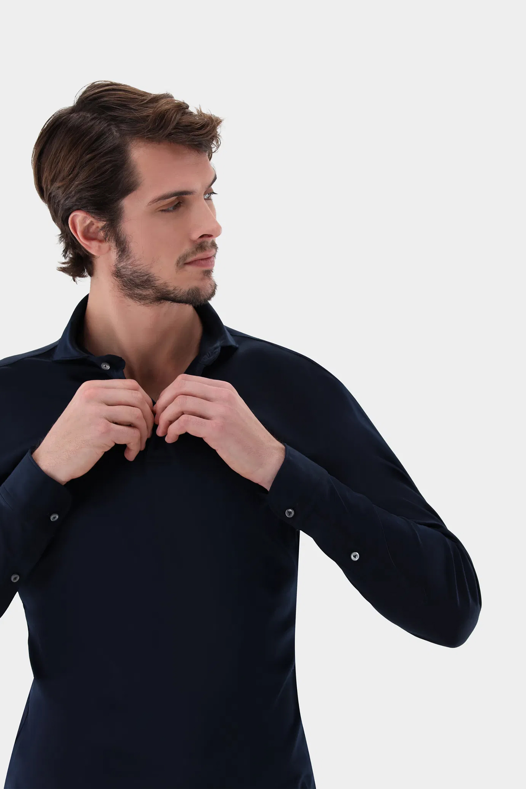 VAN LAACK Casual Fit Swiss Cotton Jersey Long-Sleeve Polo Shirt Peso-L Hemd, Langarm, Ärmel, Mann, Person