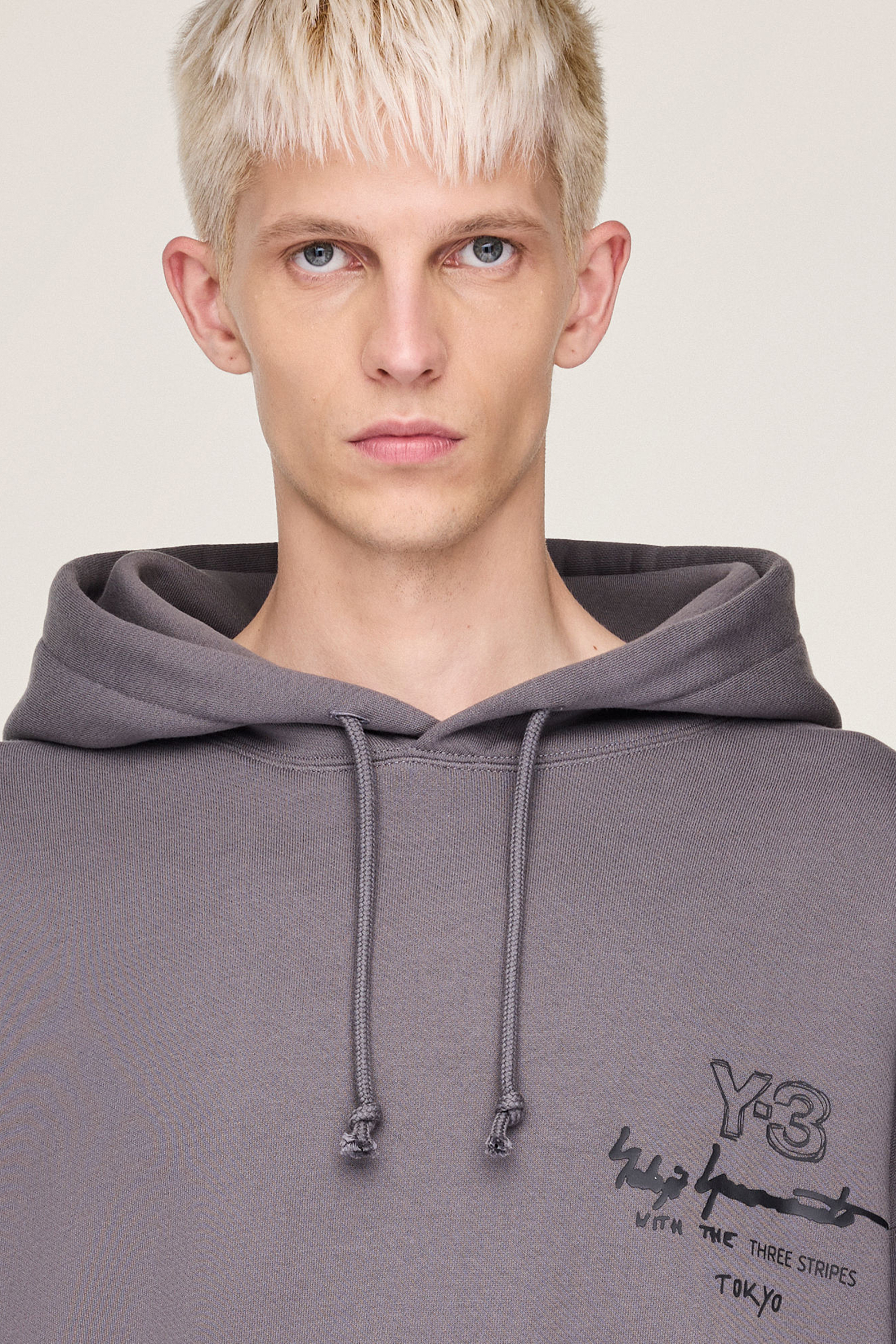 Y-3 Loose Fit Graphic Print Cotton French Terry Hoodie Strickwaren, Pullover, Sweatshirt, Kapuzenpulli, Kapuze