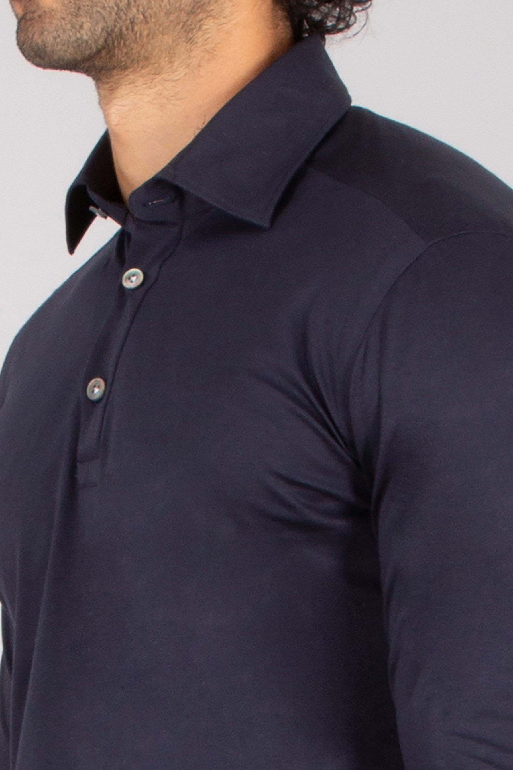 KITON Regular Fit Cotton Jersey Long-Sleeve Polo Shirt Hemd, Langarm, Erwachsener, Mann, Person
