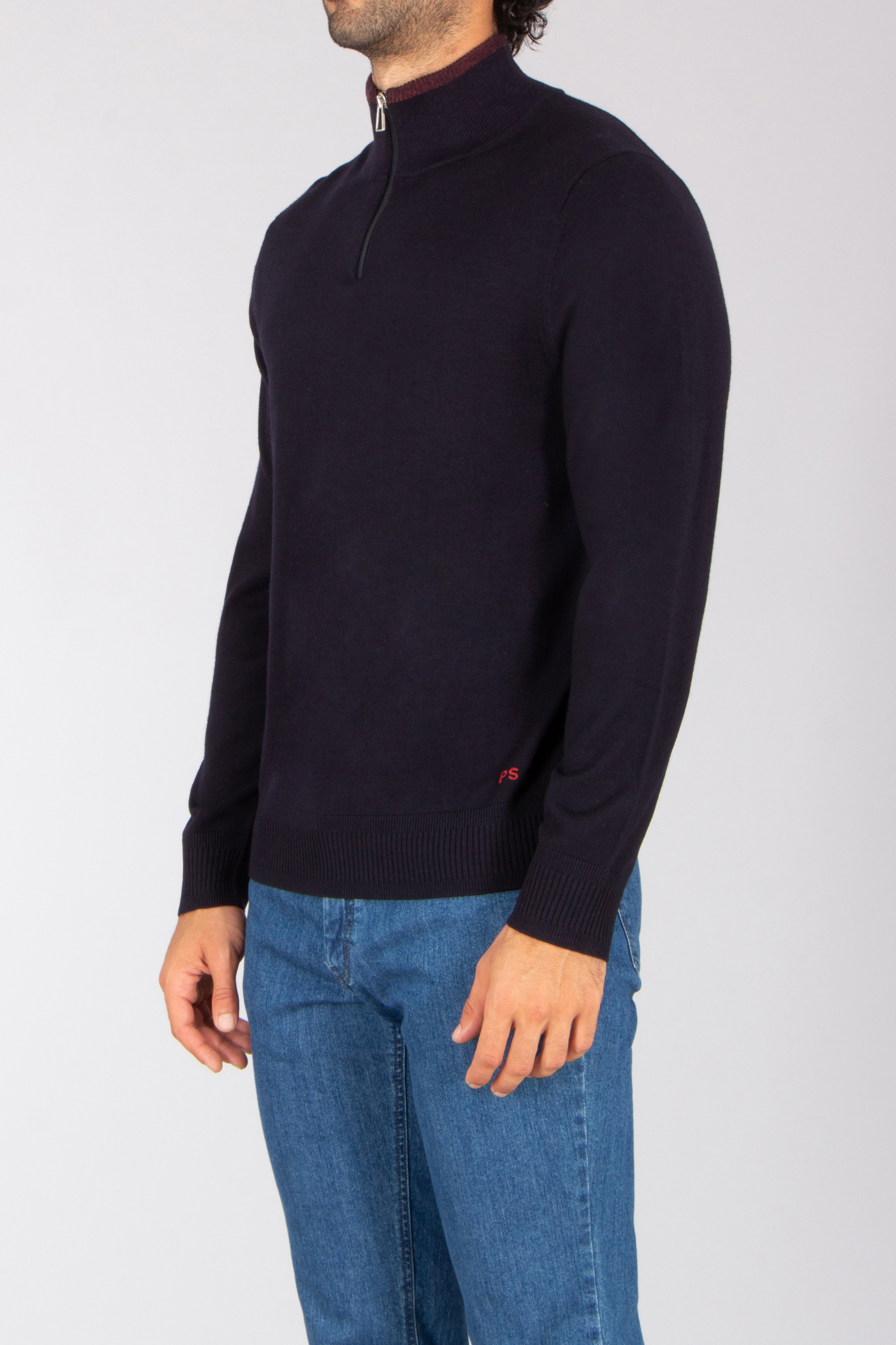 PAUL SMITH Regular Fit Wool Half Zip Sweater Vlies, Langer Ärmel, Pullover, Hosen, Sweatshirt