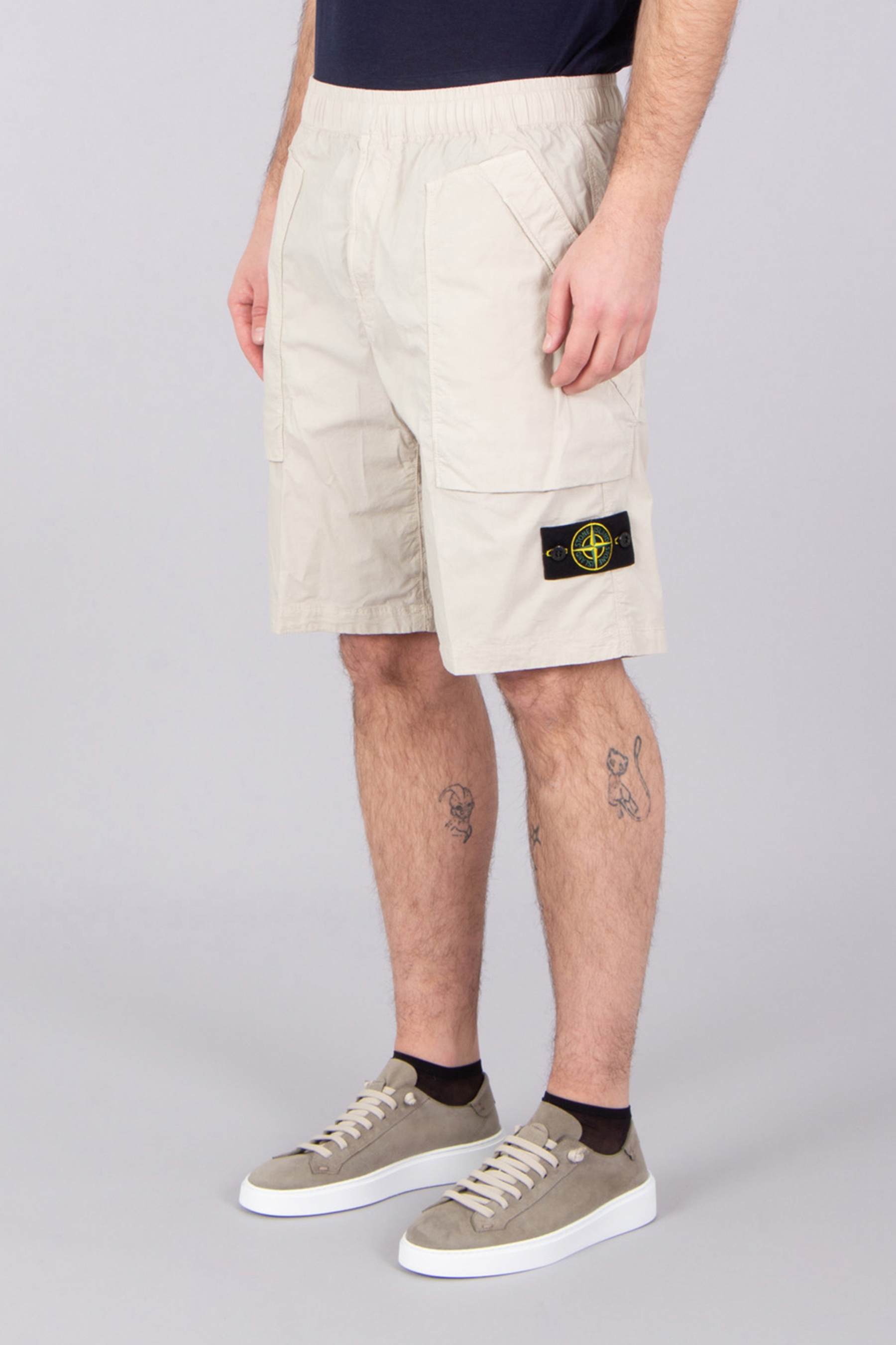 STONE ISLAND Comfort Fit Stretch Cotton Tela 'Paracadute' Bermuda Shorts Kurze Hose, Turnschuh, Erwachsener, Mann, Person