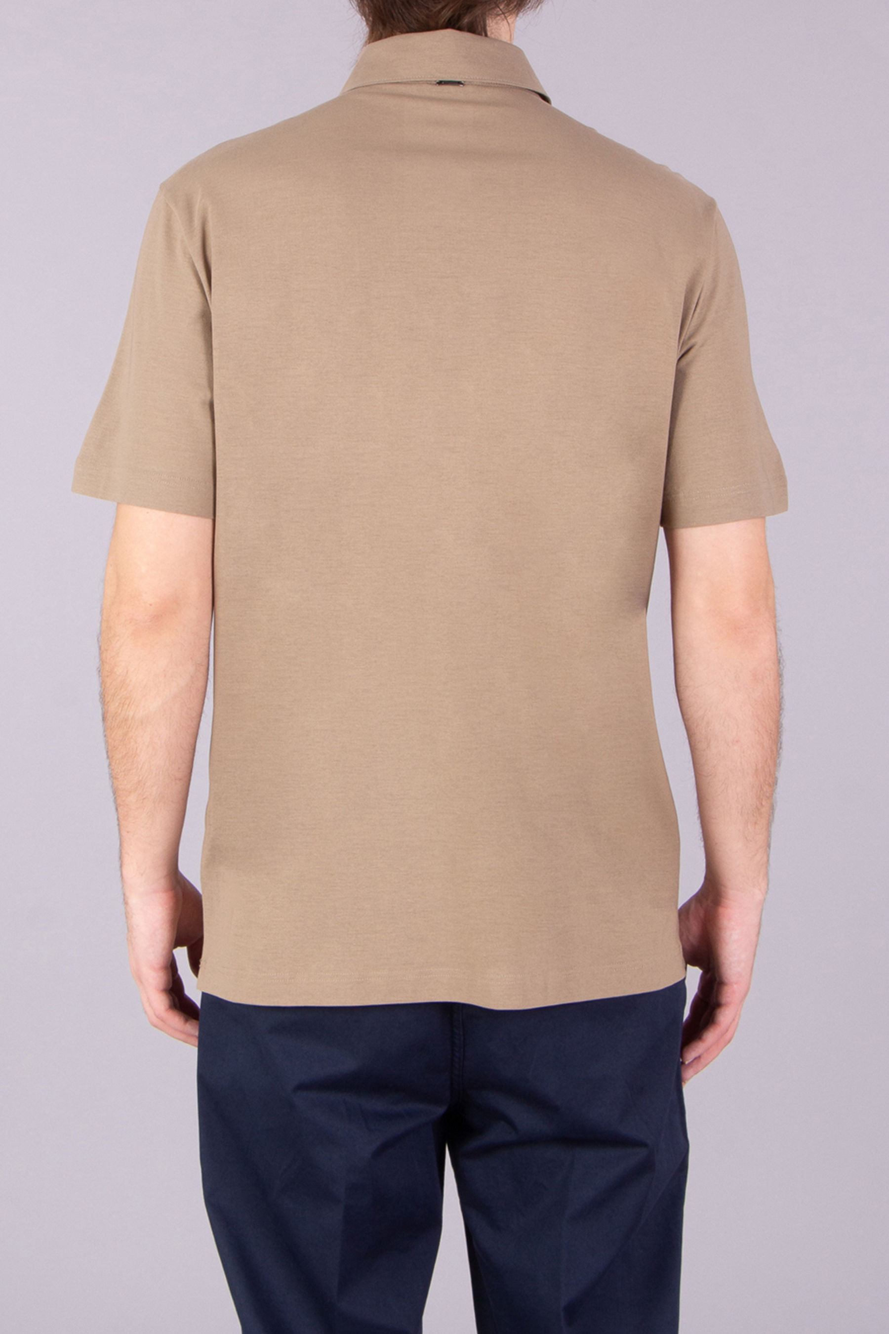 HERNO Regular Fit Voile Crêpe Jersey Polo Shirt HERNO Regular Fit Voile Crêpe Jersey Polo Shirt