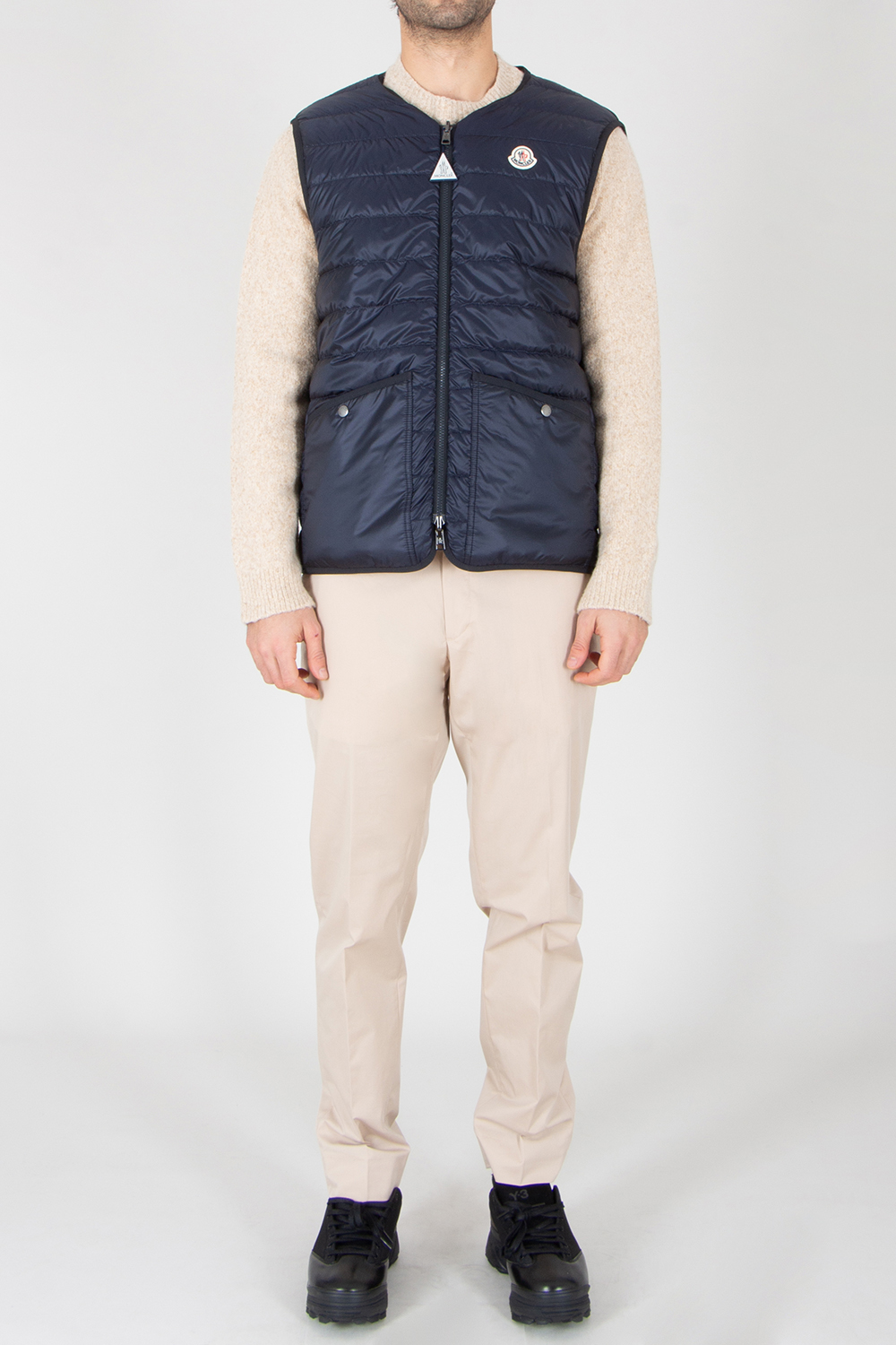 MONCLER Franqui Regular Fit Reversible Flower Print Cotton Poplin & Nylon Micro Ripstop Down Vest
