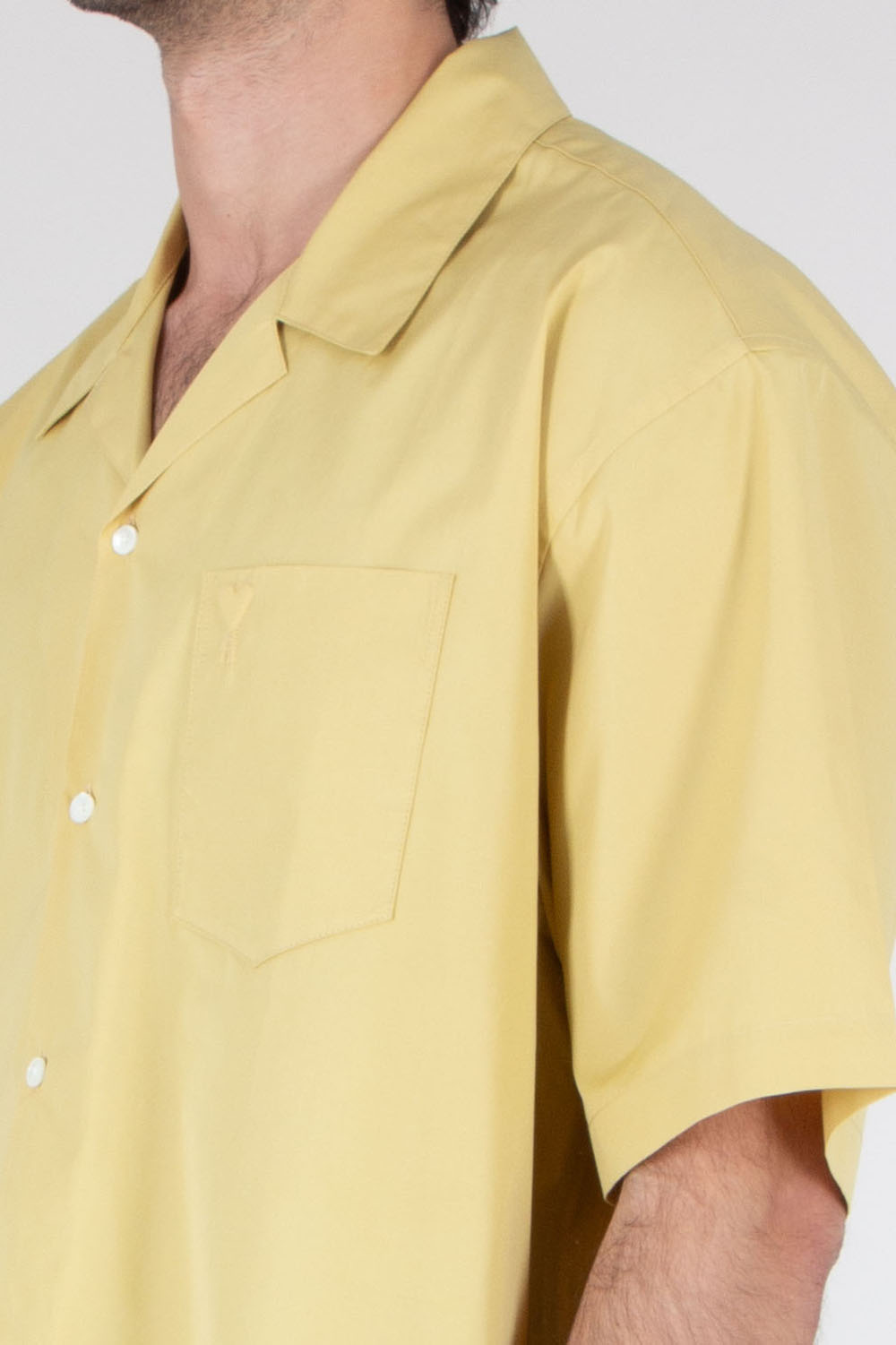AMI PARIS Oversized Short Sleeve Cotton Shirt 
