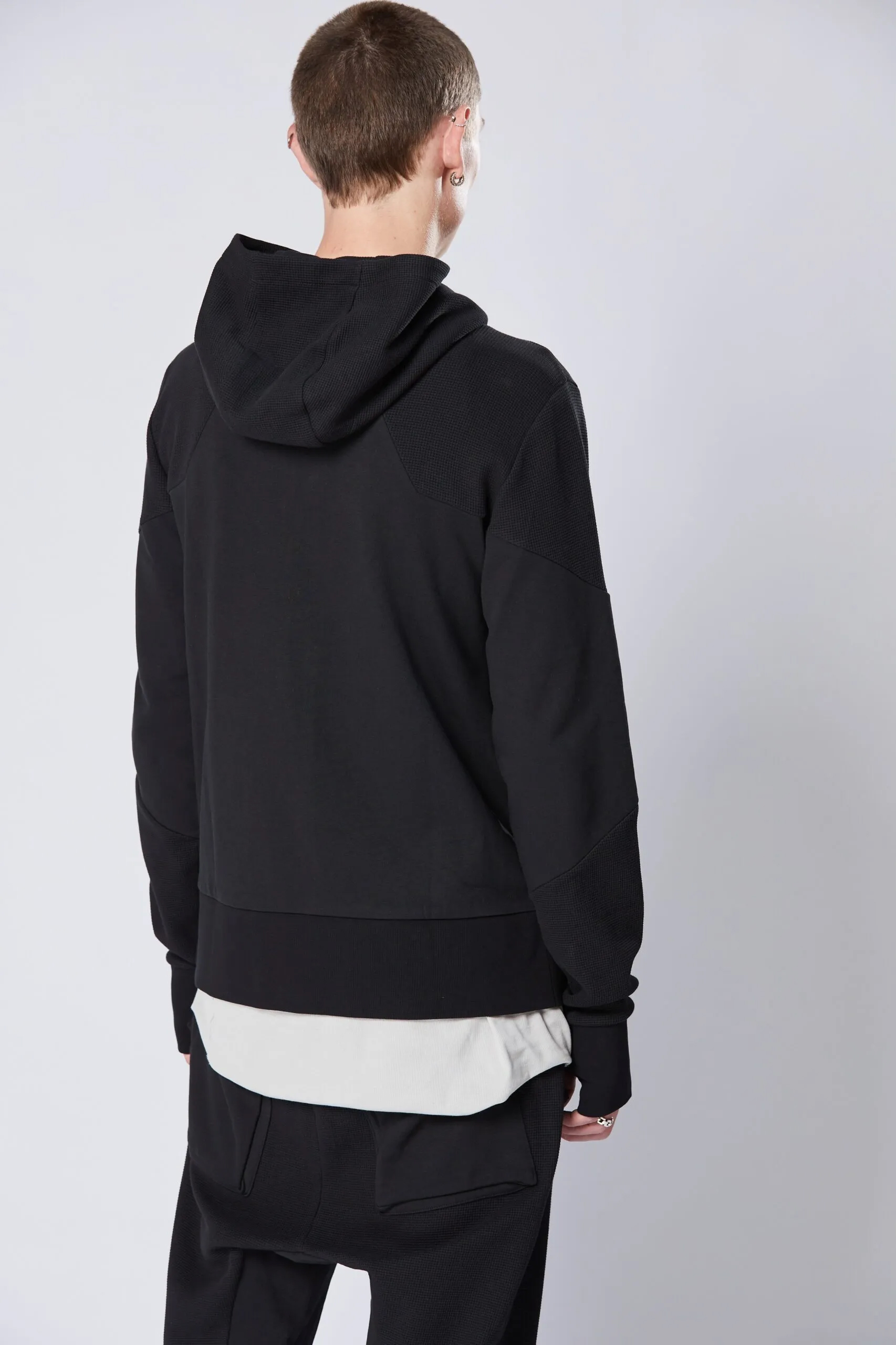 【人気ショップが最安値挑戦！】 Cotton Hooded KROM THOM Stretch MSJ632BLACK | Hoodie Zip ジャケット・アウター