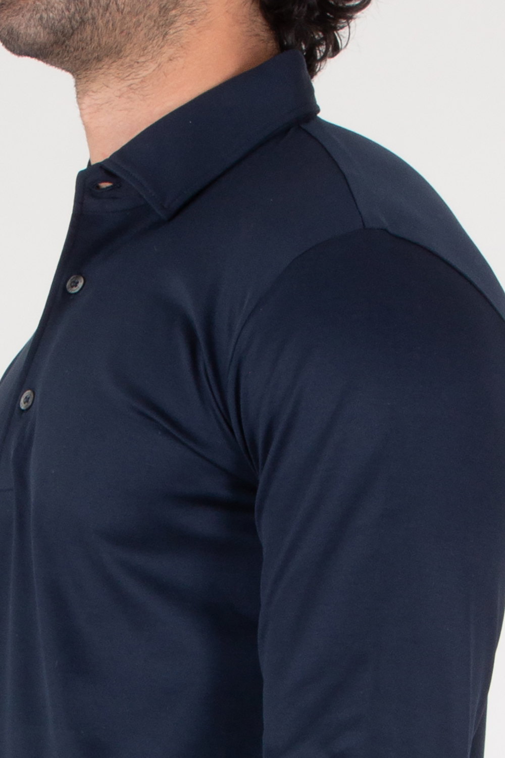AURÉLIEN Slim Fit Long Sleeve Mercerized Egyptian Cotton  Polo Shirt