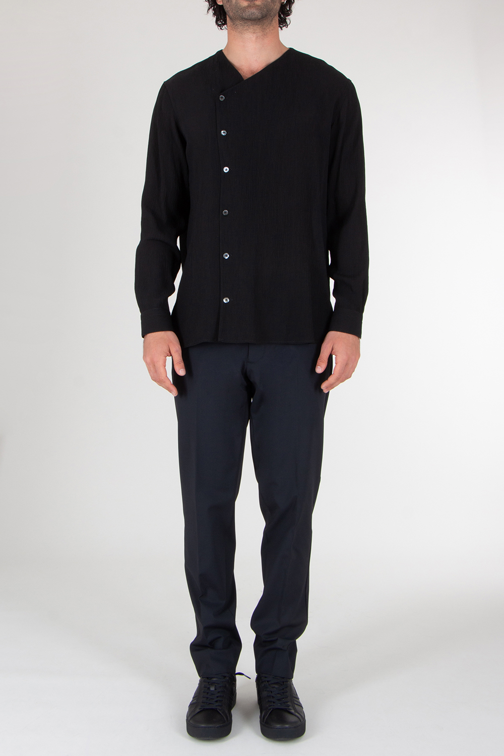 EMPORIO ARMANI Asymmetric Front Crêpe Shirt