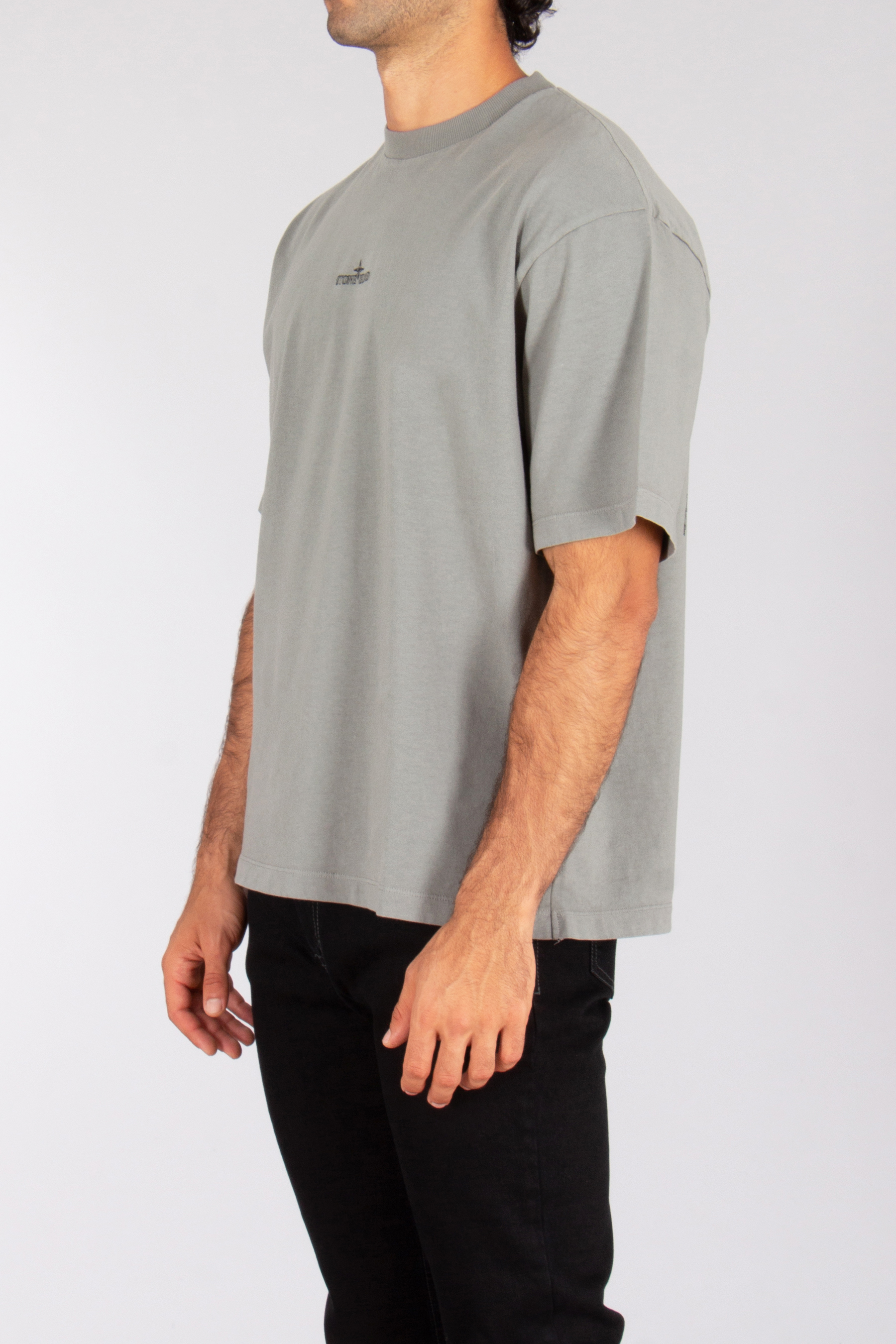 STONE ISLAND Regular Fit Megacity Sky Embroidery Combed Organic Cotton Jersey T-Shirt T-shirt, Ärmel, Langer Ärmel, Mann, Person