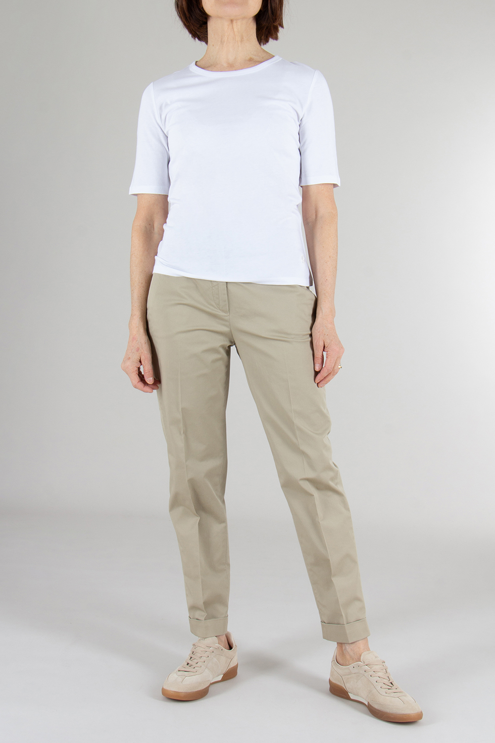 ASPESI Slim Fit Stretch Cotton Twill Trousers 