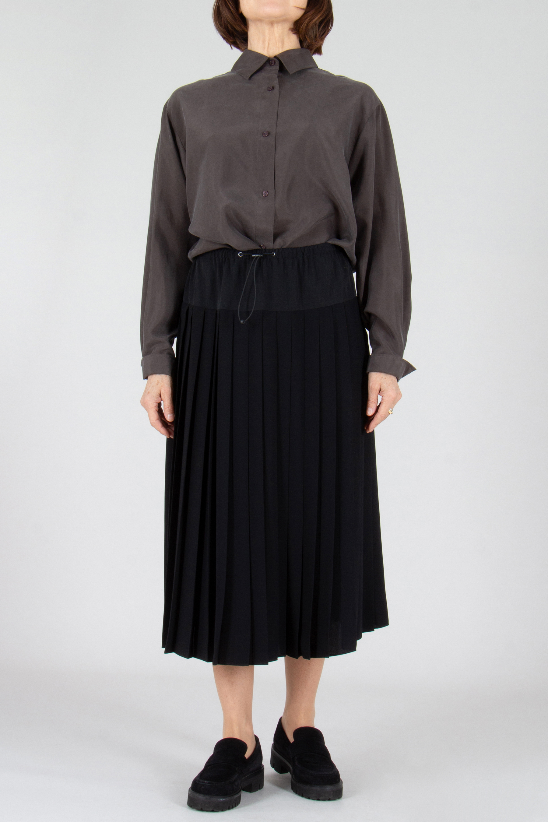 Bluse, Rock, Langarm, Person, Frau