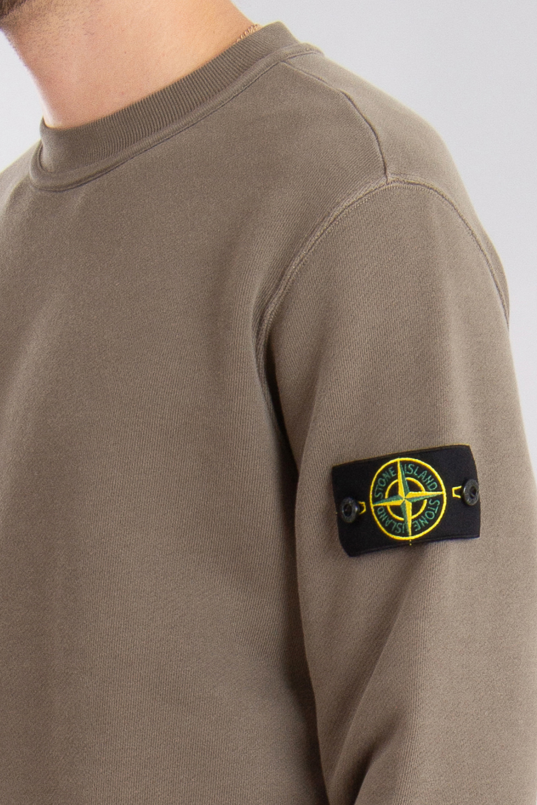 STONE ISLAND 'Old' Effect Organic Cotton Diagonal Fleece STONE ISLAND 'Old' Effect Organic Cotton Diagonal Fleece