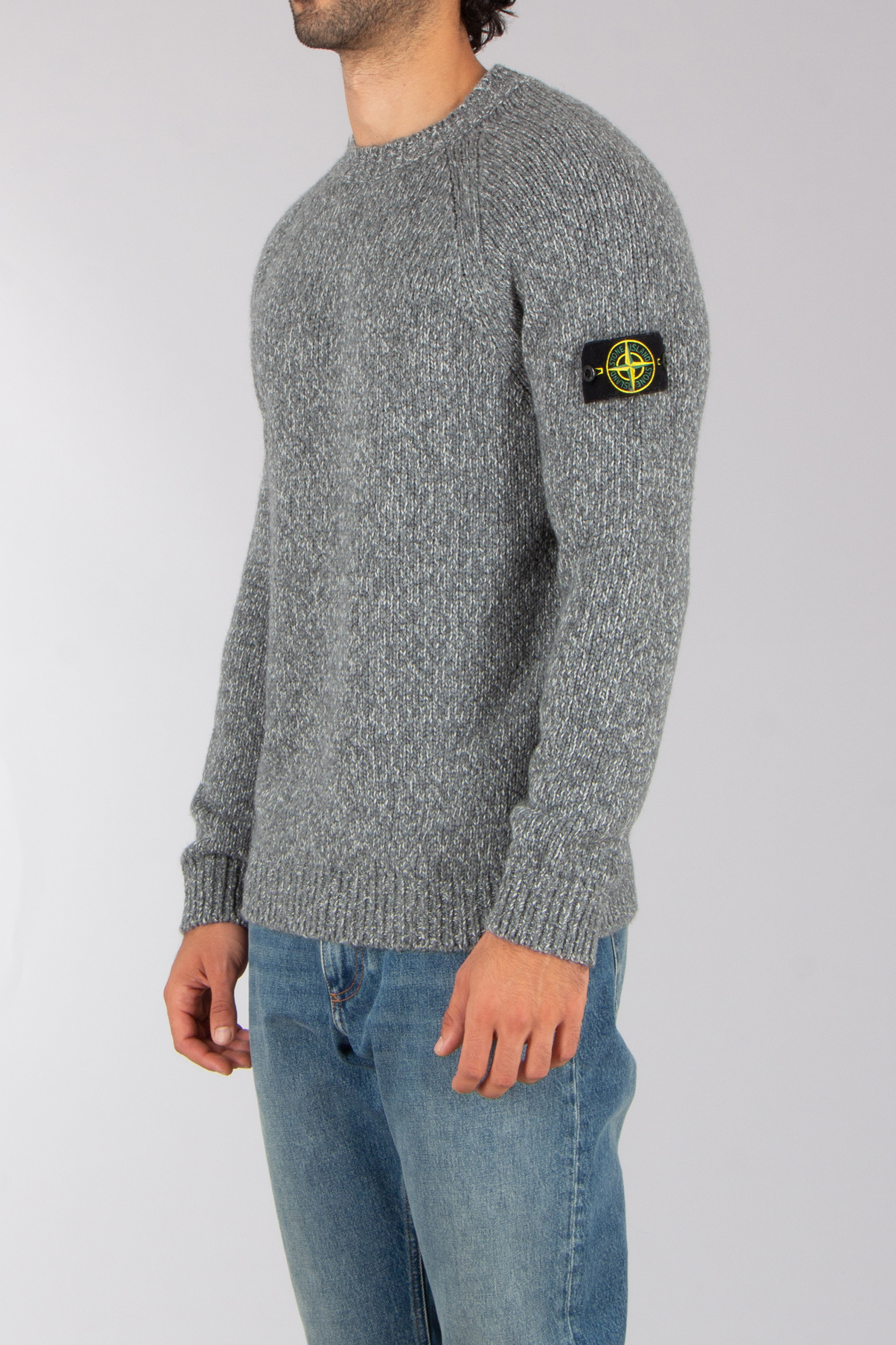 STONE ISLAND Regular Fit Fancy Yarn Mouliné Virgin Wool Blend Sweater Bekleidung, Strickwaren, Pullover