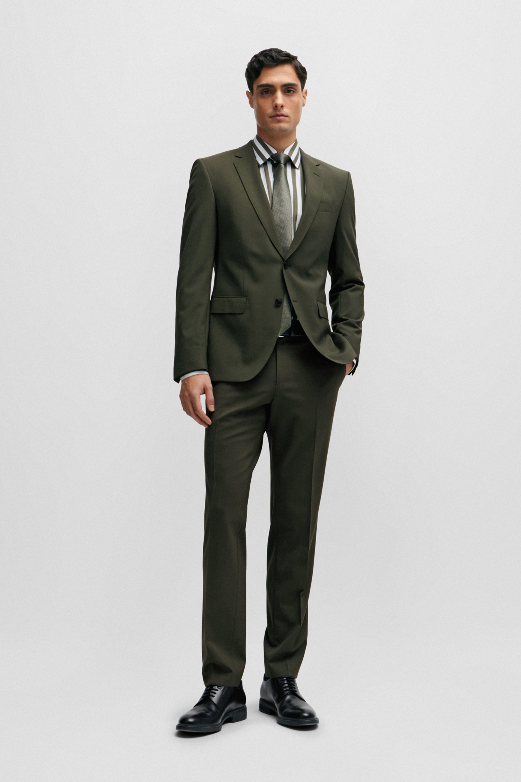 BOSS Slim Fit Virgin Wool Stretch Suit H-Huge BOSS Slim Fit Virgin Wool Stretch Suit H-Huge