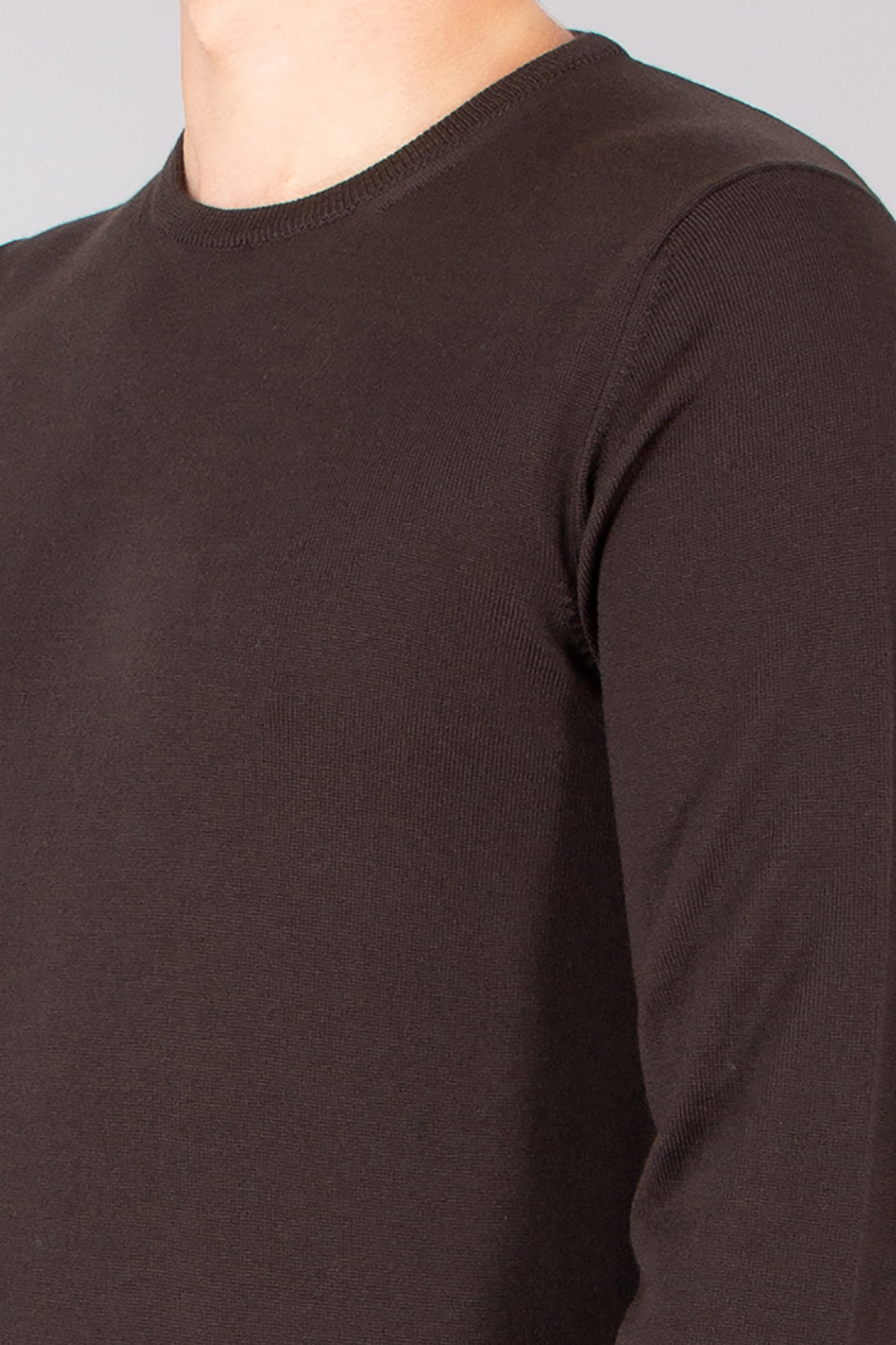 ROBERTO COLLINA Regular Fit Extra-Fine Wool Crew Neck Sweater Langarm, Ärmel, Erwachsener, Mann, Person