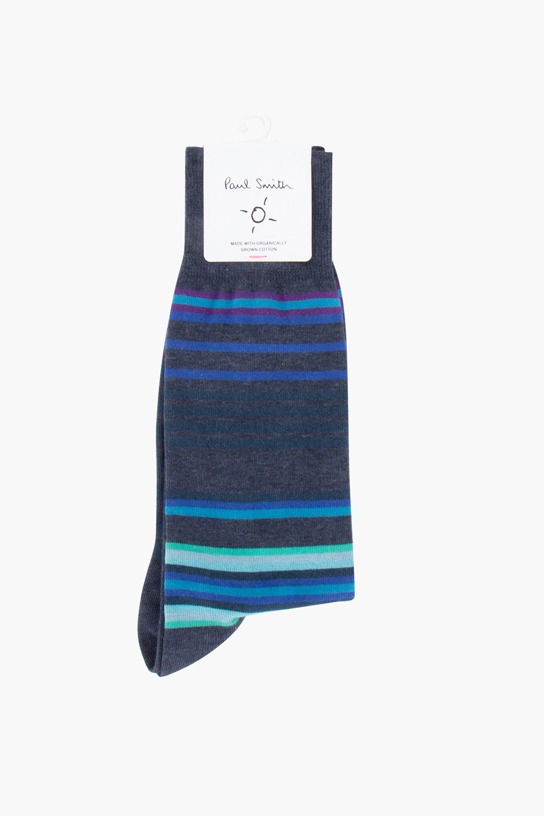 PAUL SMITH Larry Odd Stripe Organically Grown Cotton Blend Stretch Socks