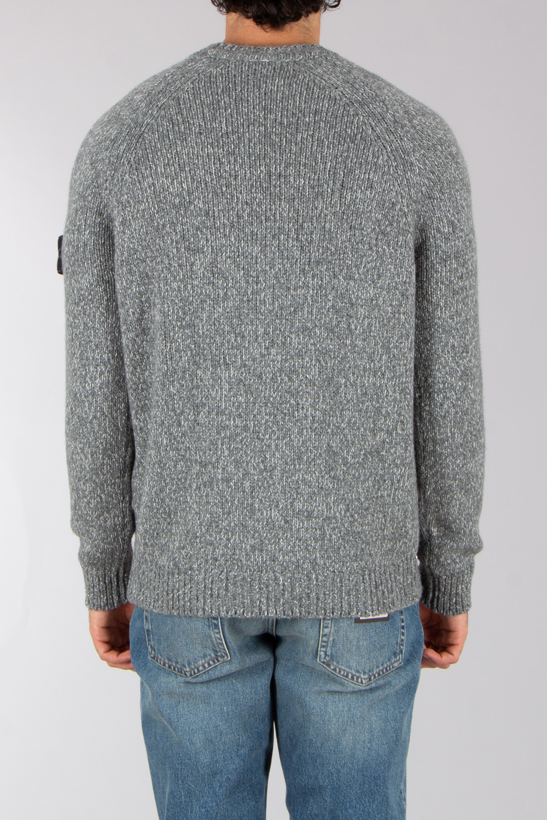 STONE ISLAND Regular Fit Fancy Yarn Mouliné Virgin Wool Blend Sweater Bekleidung, Strickwaren, Pullover, Jeanshose, Hosen
